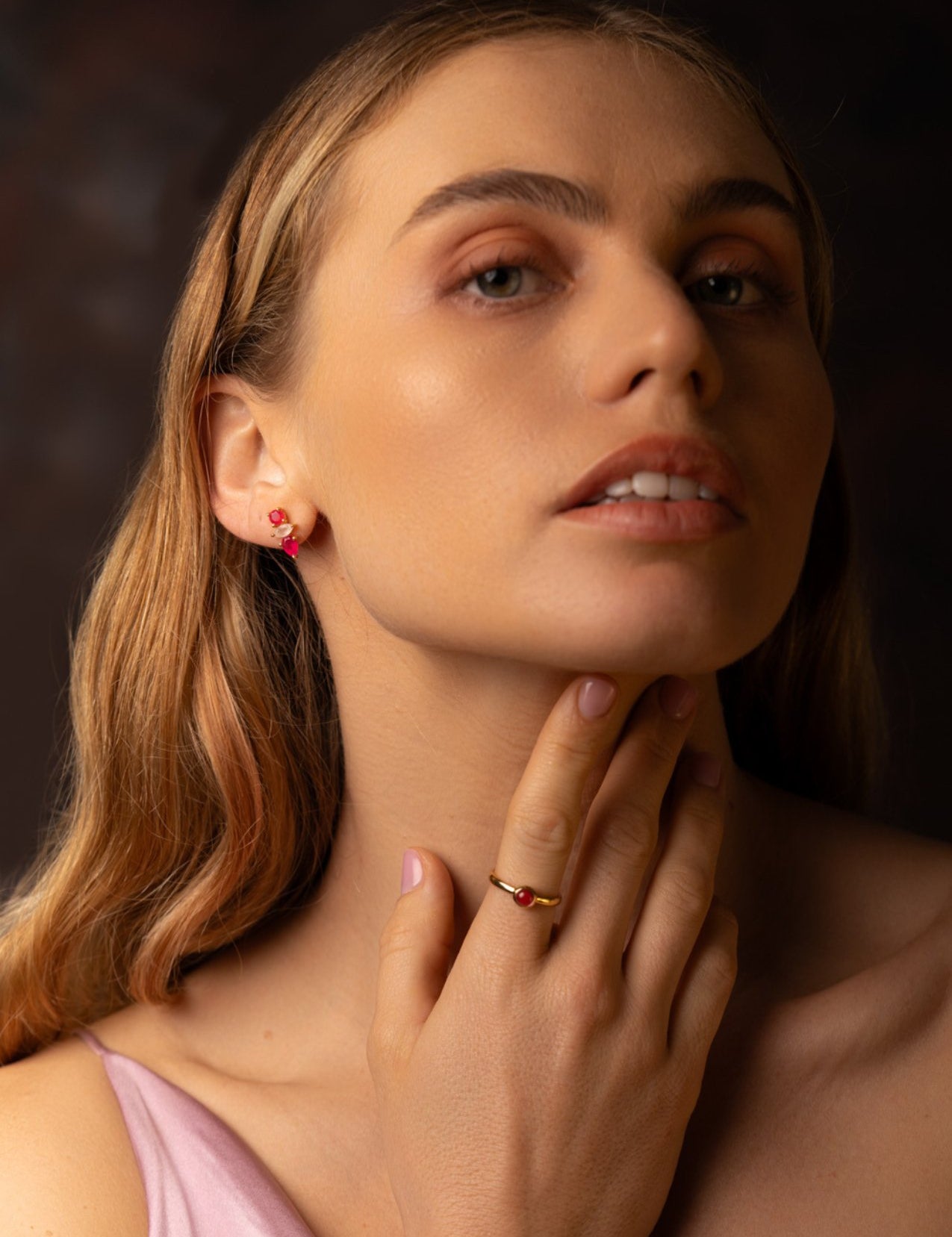 The Fortuna Quartz 18ct Gold Vermeil Drop Earrings - Molten Store