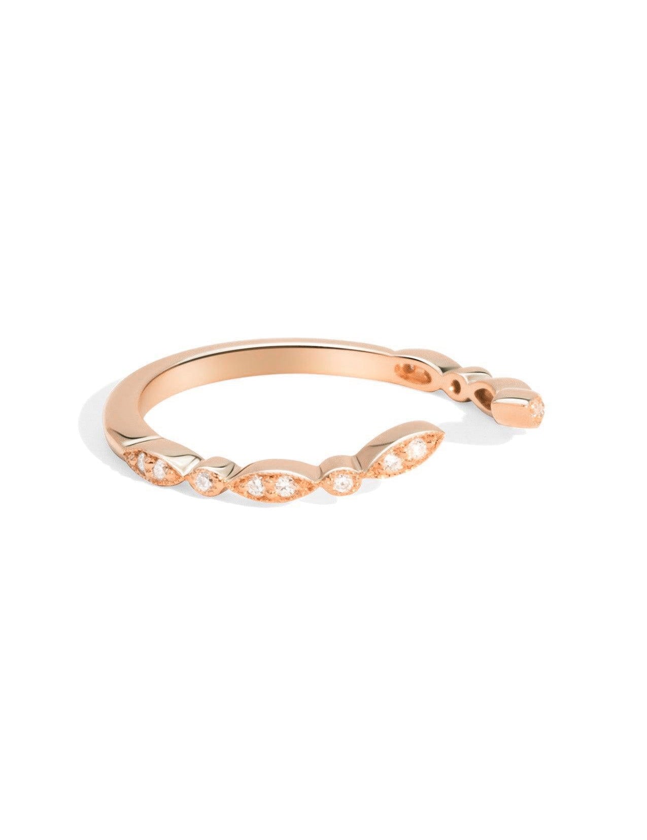 The Garland Rose Gold Diamond Band - Molten Store