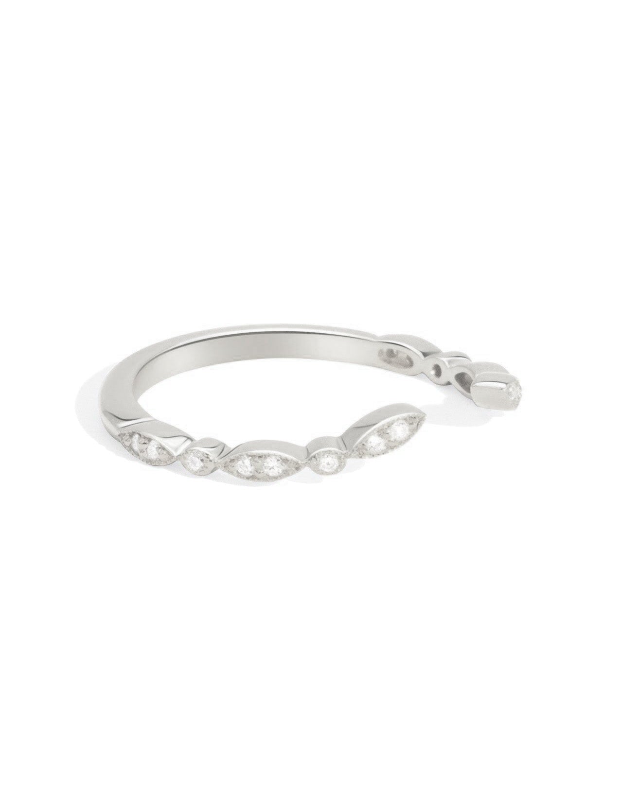 The Garland White Gold Diamond Band - Molten Store