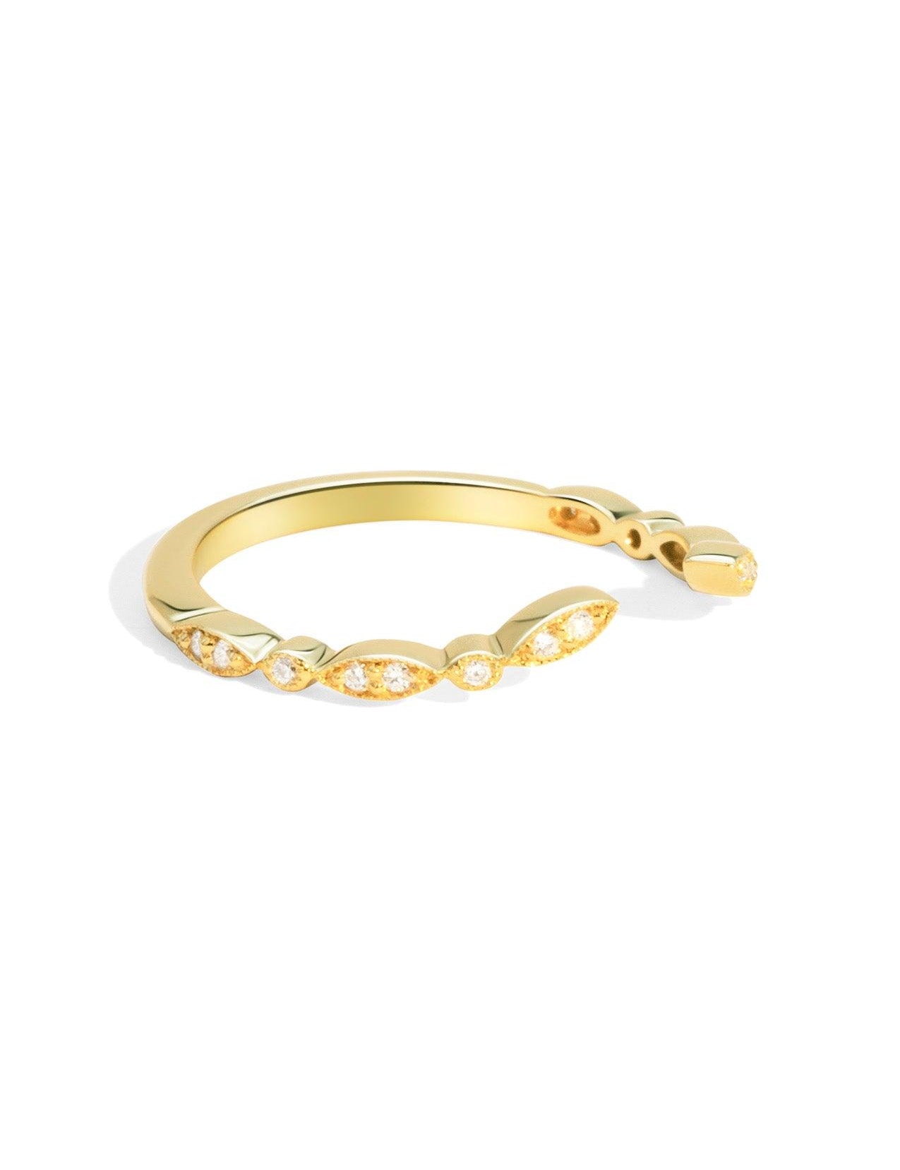 The Garland Yellow Gold Diamond Band - Molten Store
