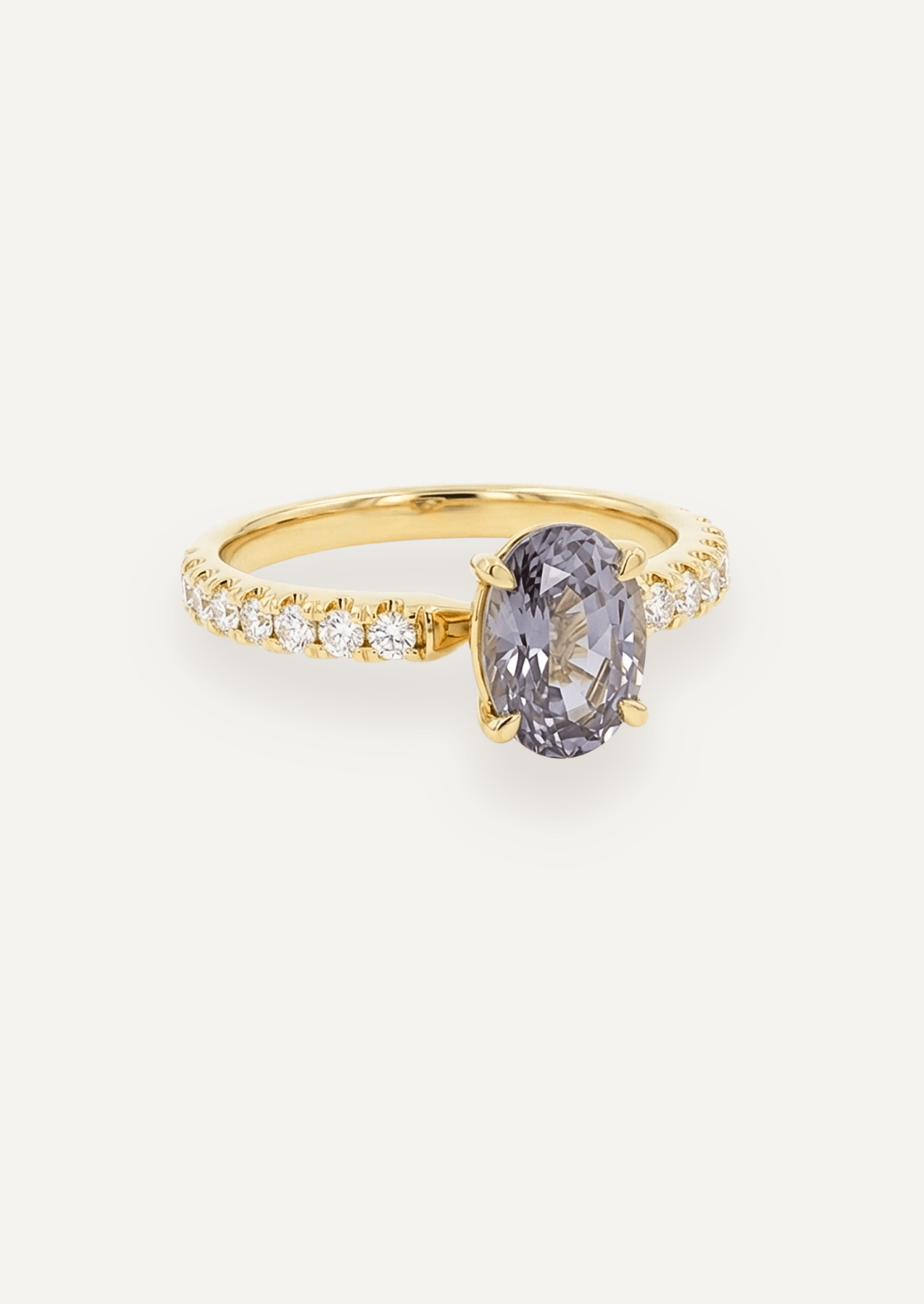 The Genevieve Ring with 1.33ct Oval Cut Lilac Spinel (1.73ct TCW) - Molten Store