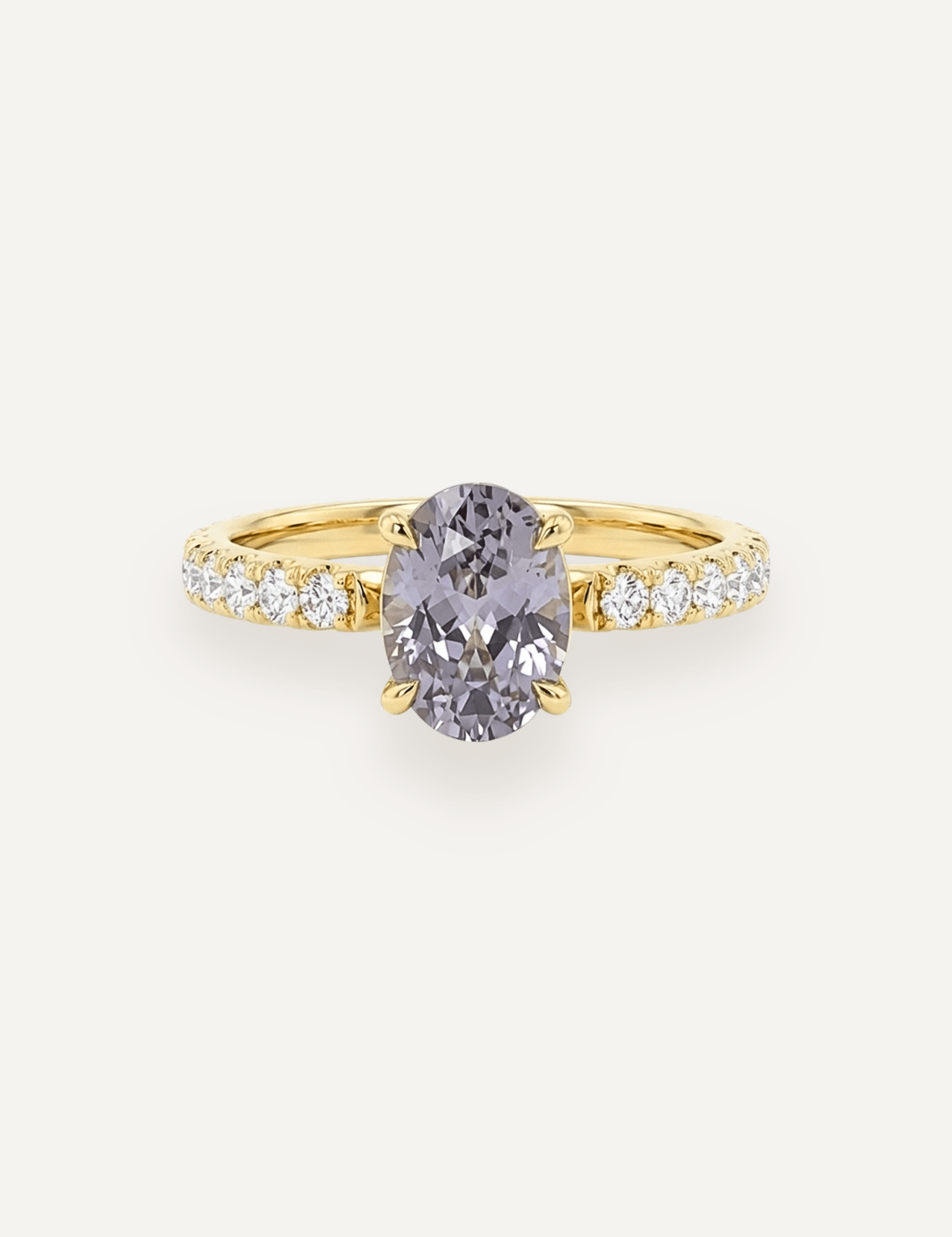 The Genevieve Ring with 1.33ct Oval Cut Lilac Spinel (1.73ct TCW) - Molten Store
