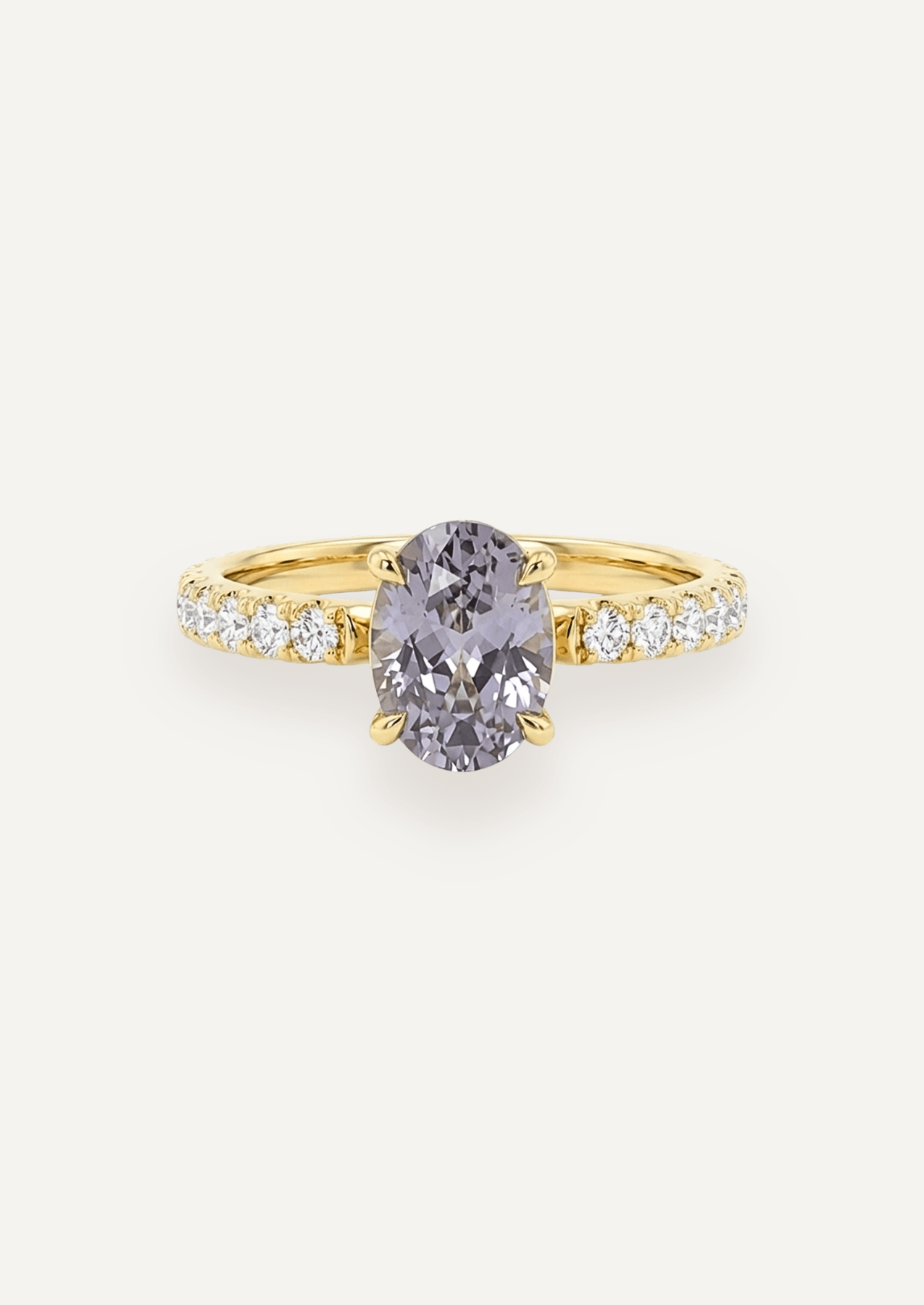 The Genevieve Ring with 1.33ct Oval Cut Lilac Spinel (1.73ct TCW) - Molten Store