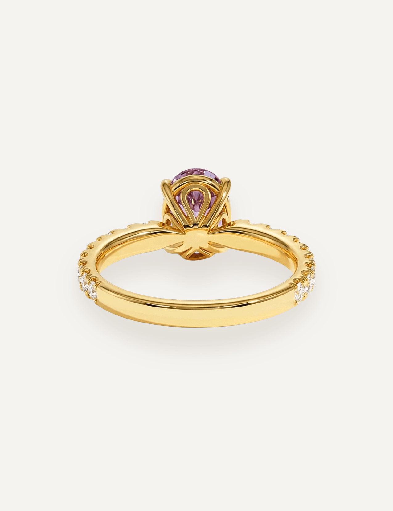 The Genevieve Ring with 1.33ct Oval Cut Lilac Spinel (1.73ct TCW) - Molten Store