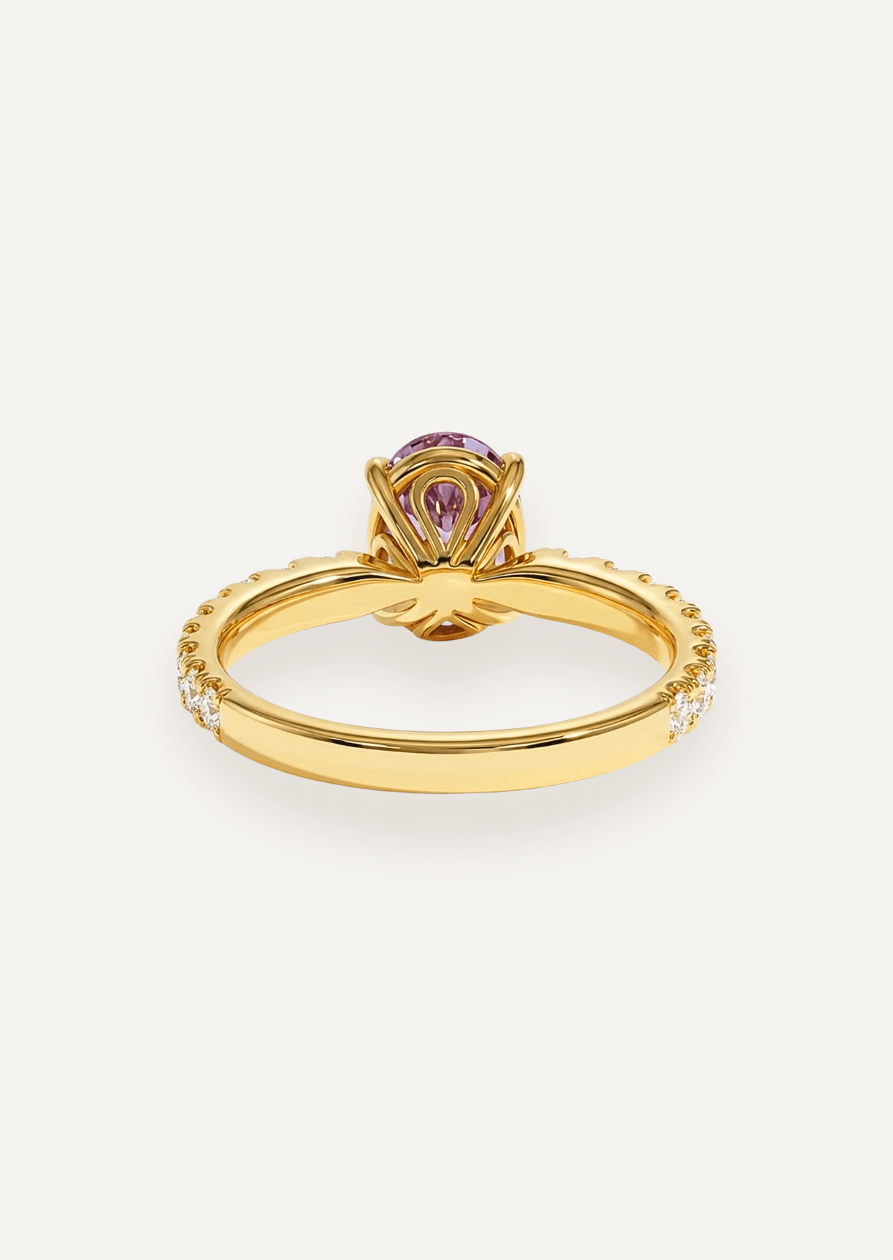 The Genevieve Ring with 1.33ct Oval Cut Lilac Spinel (1.73ct TCW) - Molten Store
