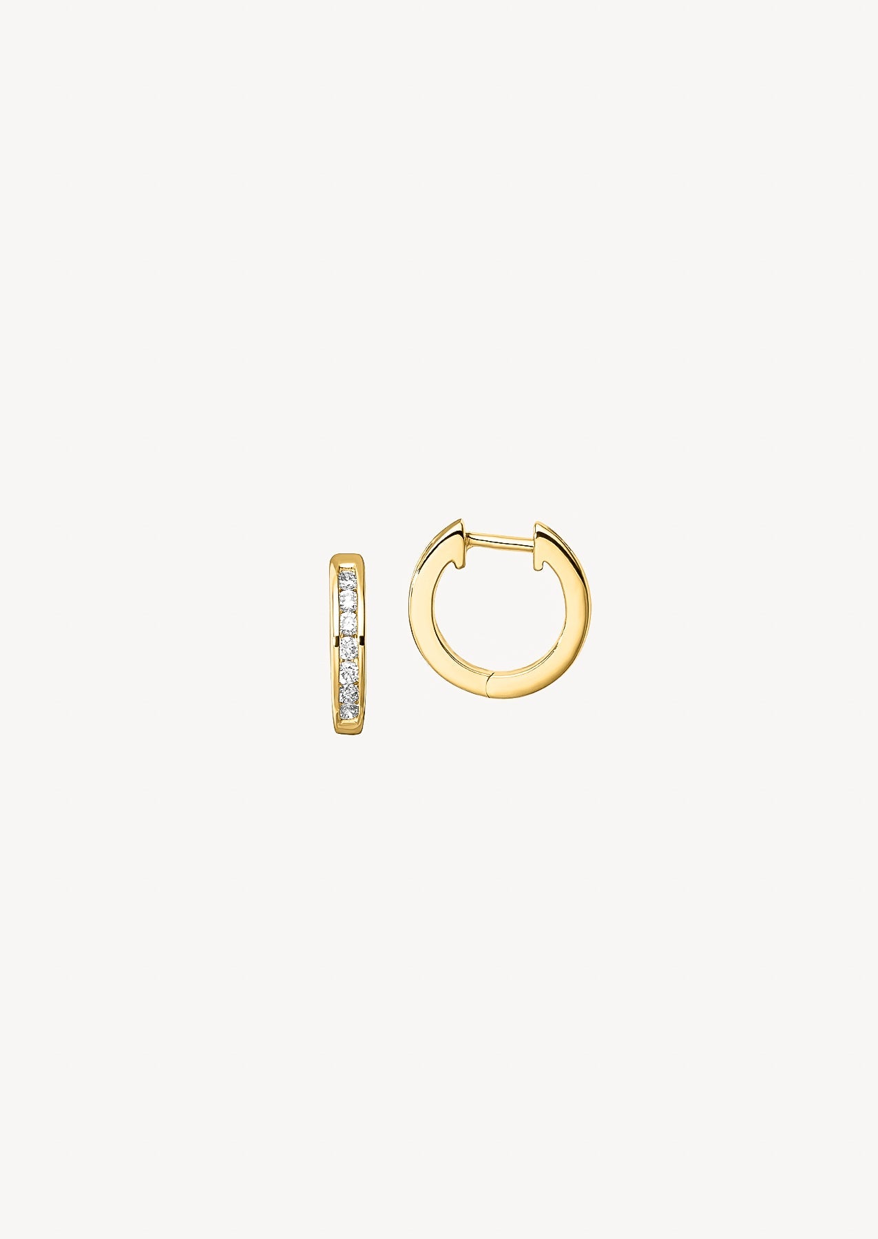 The Gleam 9ct Gold Diamond Huggie Earrings - Molten Store