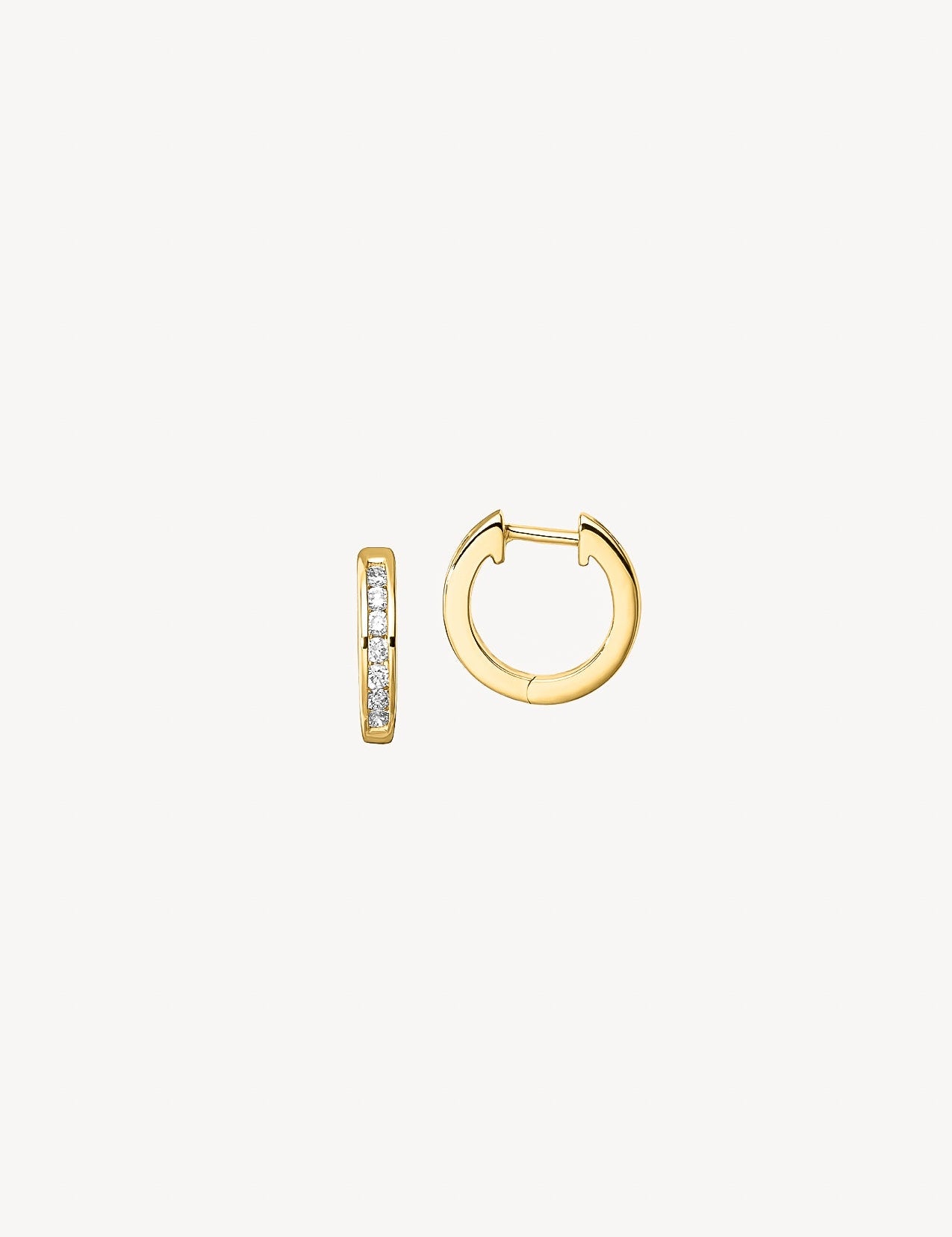 The Gleam 9ct Gold Diamond Huggie Earrings - Molten Store