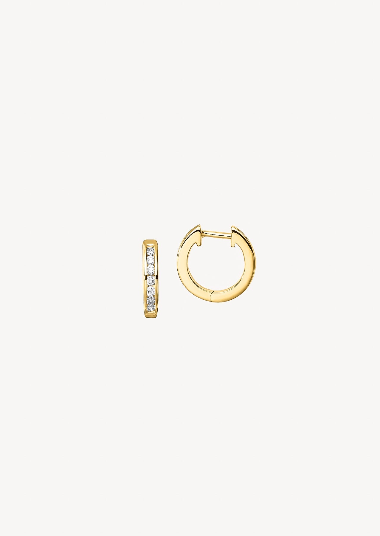 The Gleam 9ct Gold Diamond Huggie Earrings - Molten Store