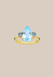 The Grandé Paradiso Topaz 18ct Gold Vermeil Ring - Molten Store