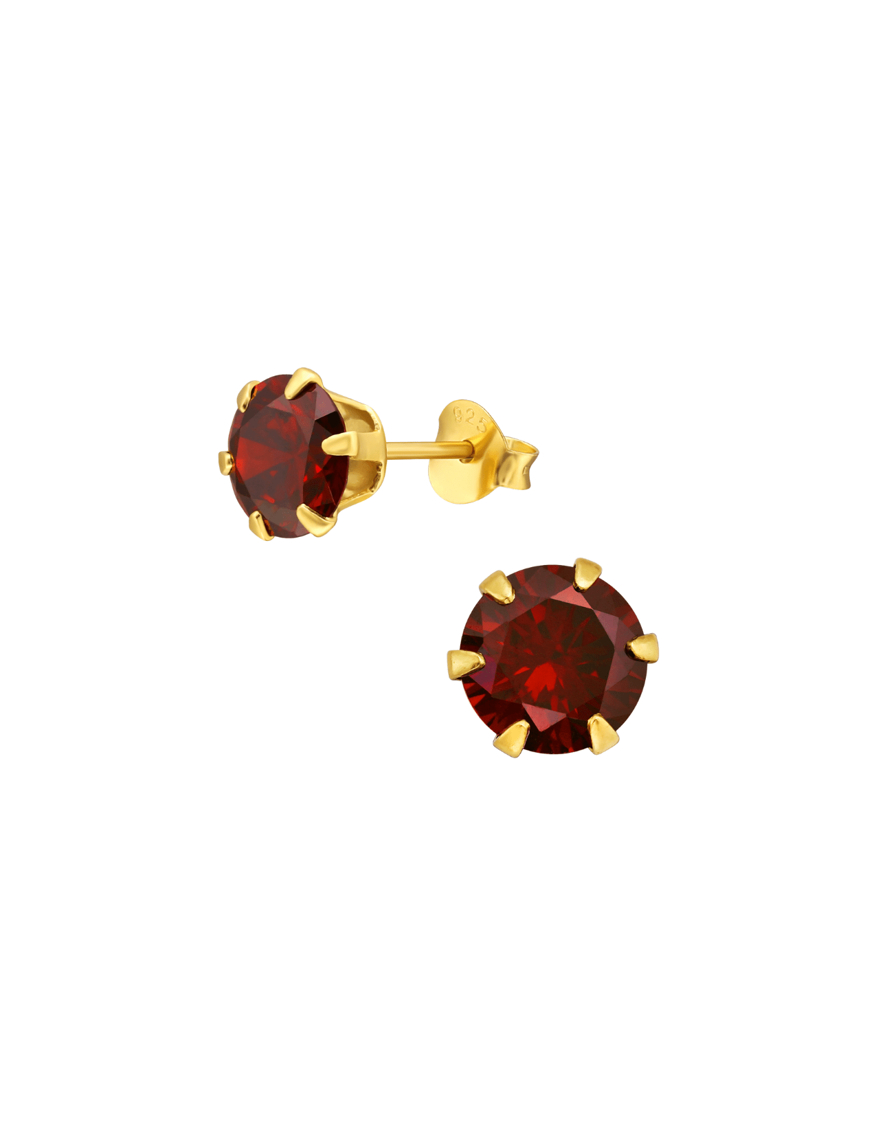 The Grande Vivid Garnet 14ct Gold Vermeil Stud Earrings - Molten Store