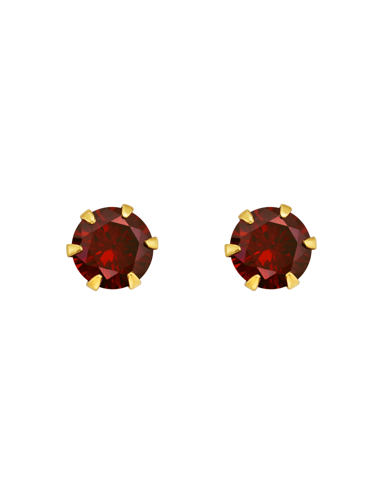 The Grande Vivid Garnet 14ct Gold Vermeil Stud Earrings - Molten Store