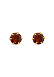 The Grande Vivid Garnet 14ct Gold Vermeil Stud Earrings - Molten Store