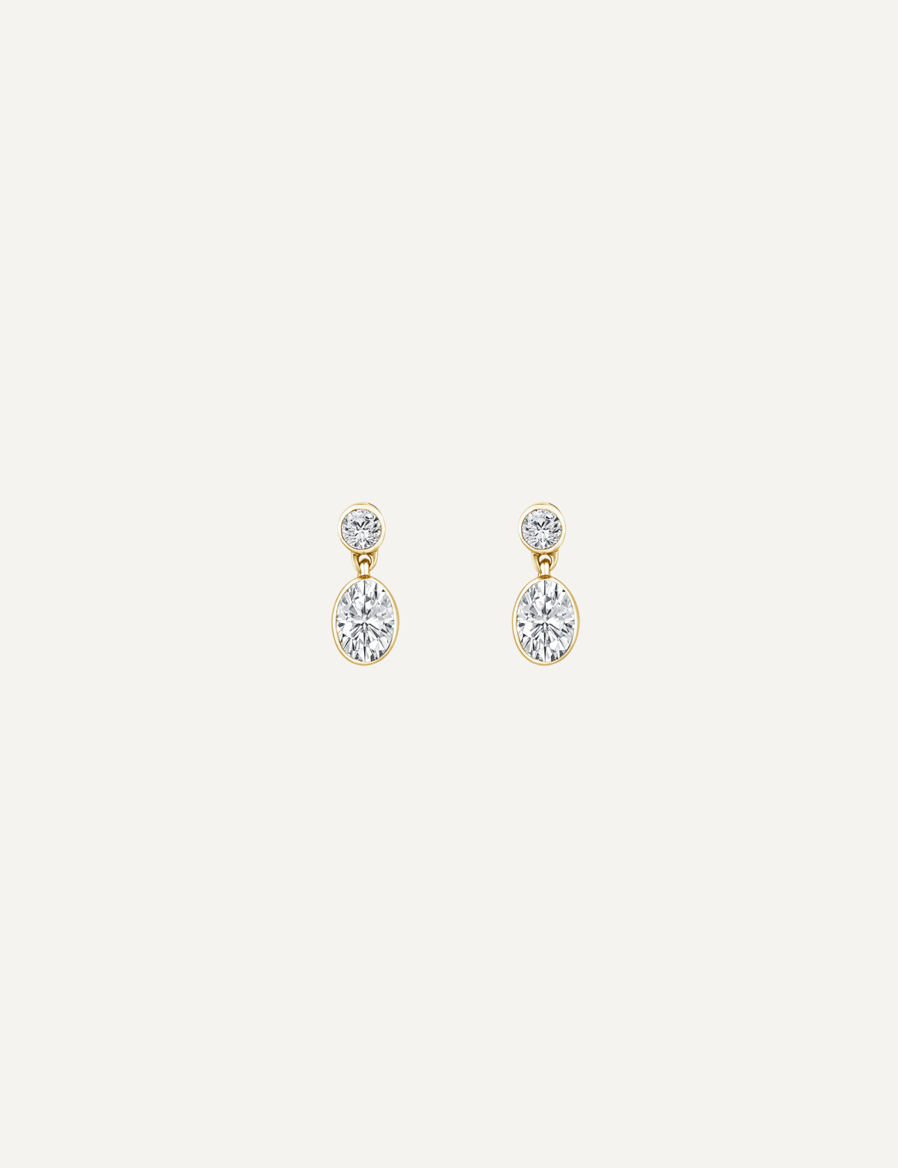 The Greer 9ct Gold Oval Diamond Drop Earrings - Molten Store