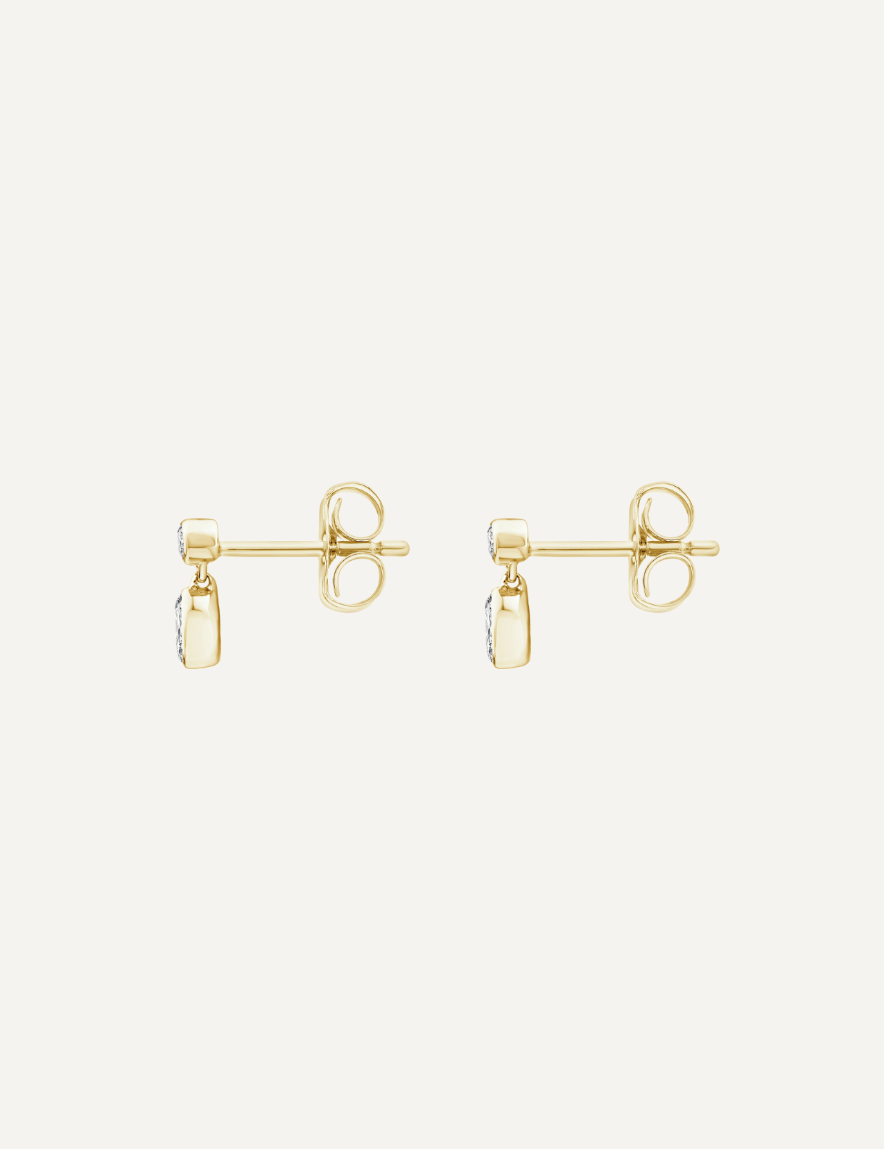 The Greer 9ct Gold Oval Diamond Drop Earrings - Molten Store