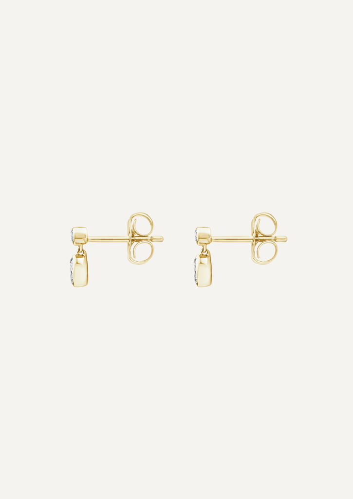 The Greer 9ct Gold Oval Diamond Drop Earrings - Molten Store