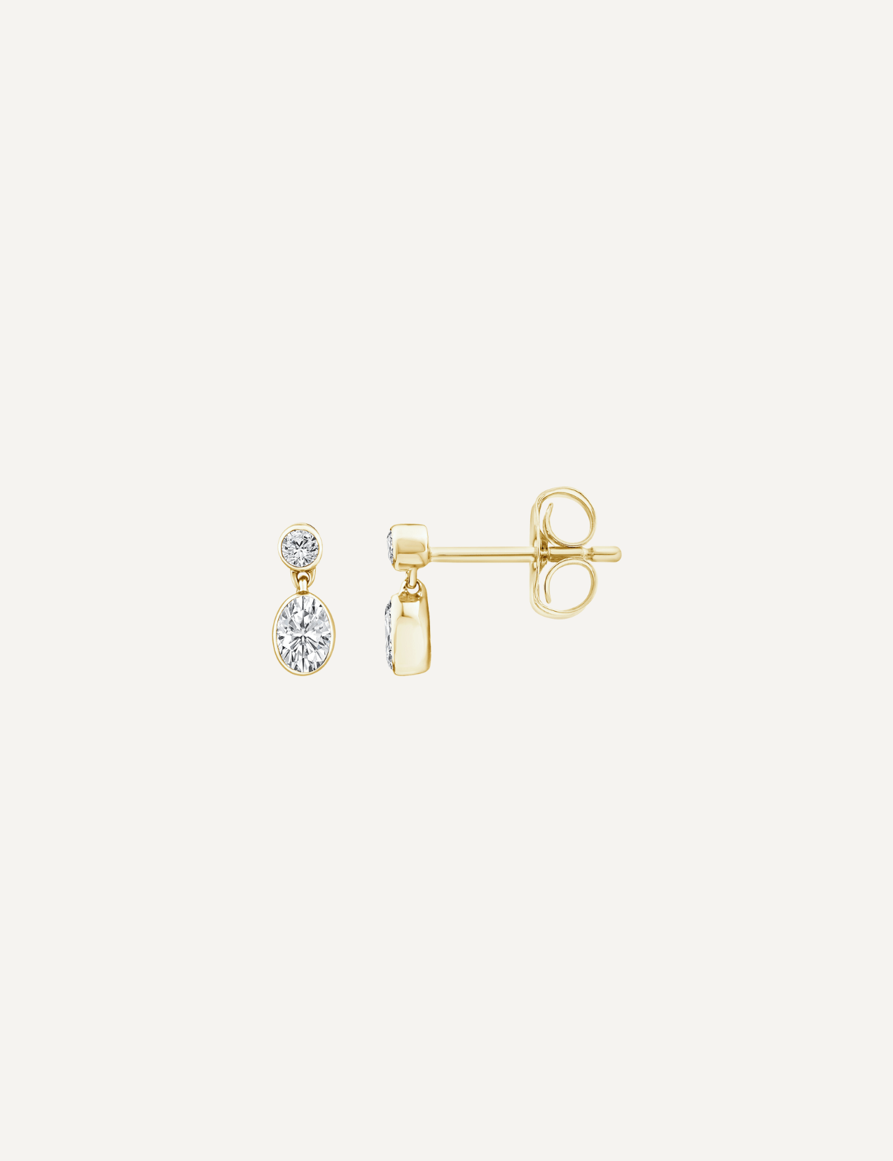 The Greer 9ct Gold Oval Diamond Drop Earrings - Molten Store