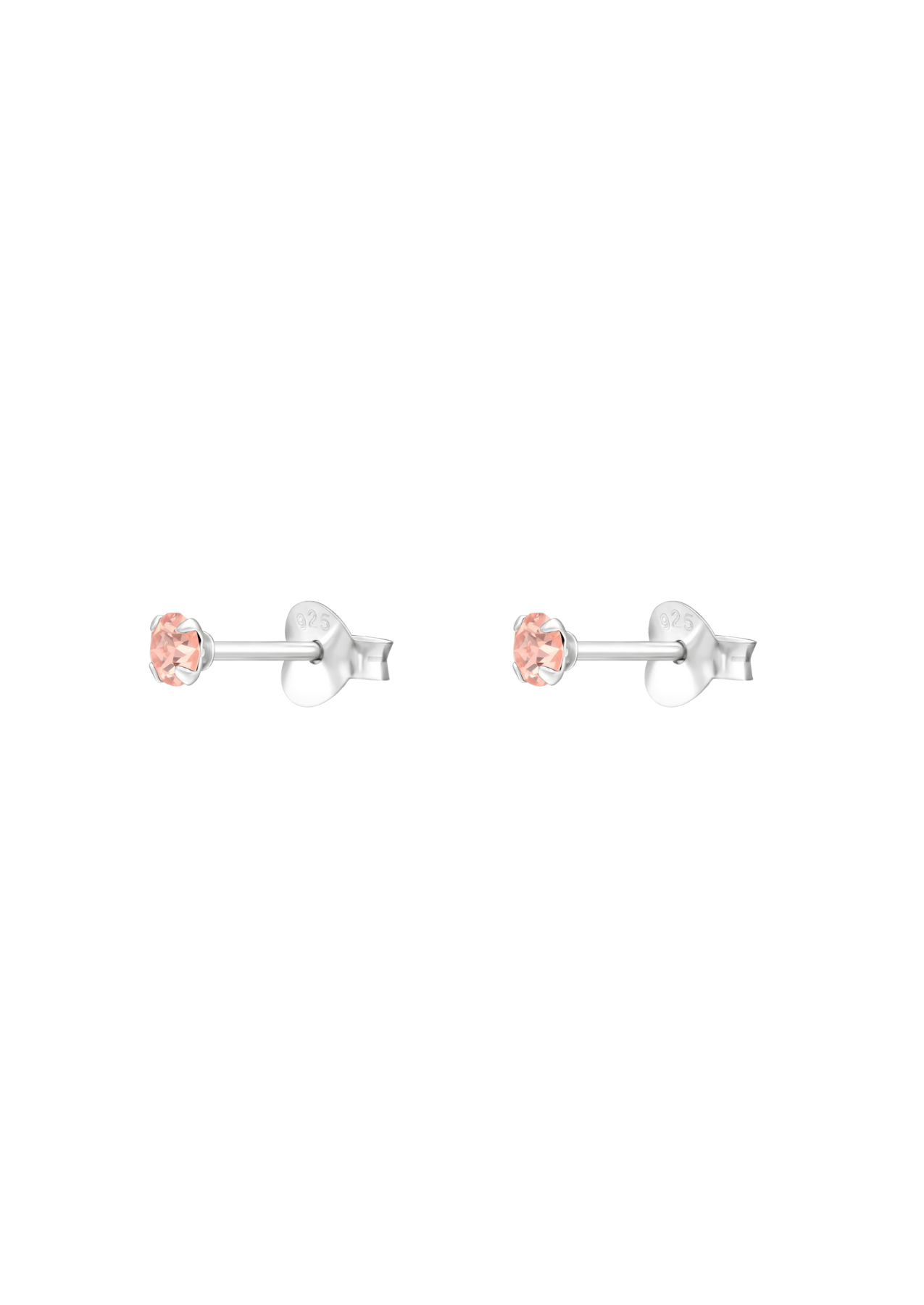 The Gumdrop Peach Sterling Silver Crystal Stud Earrings - Molten Store