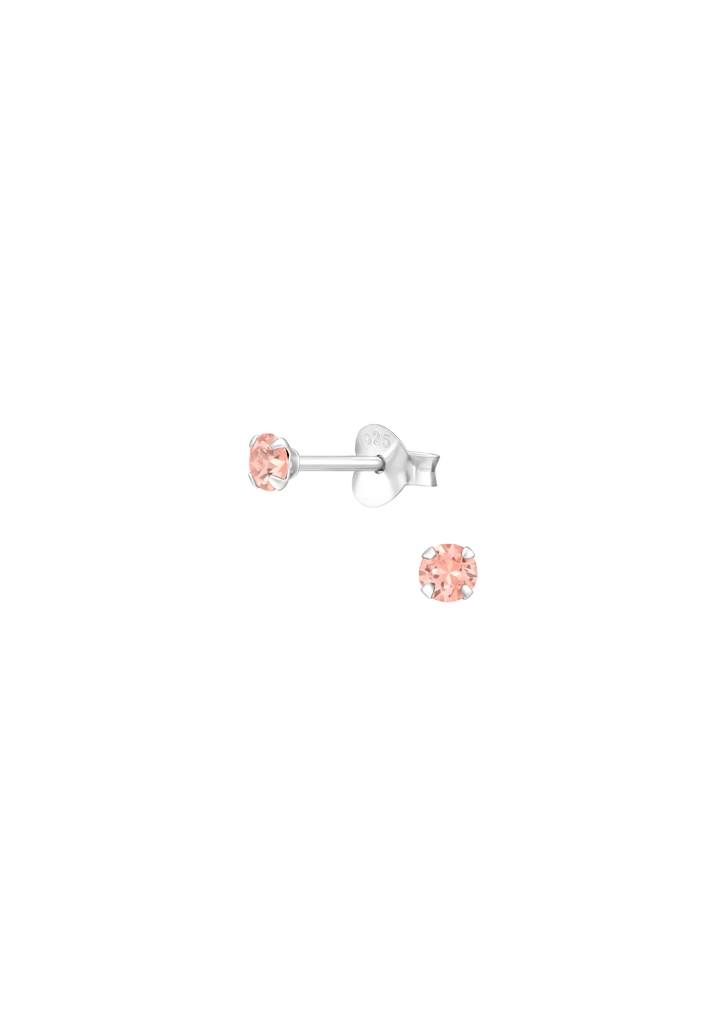 The Gumdrop Peach Sterling Silver Crystal Stud Earrings - Molten Store