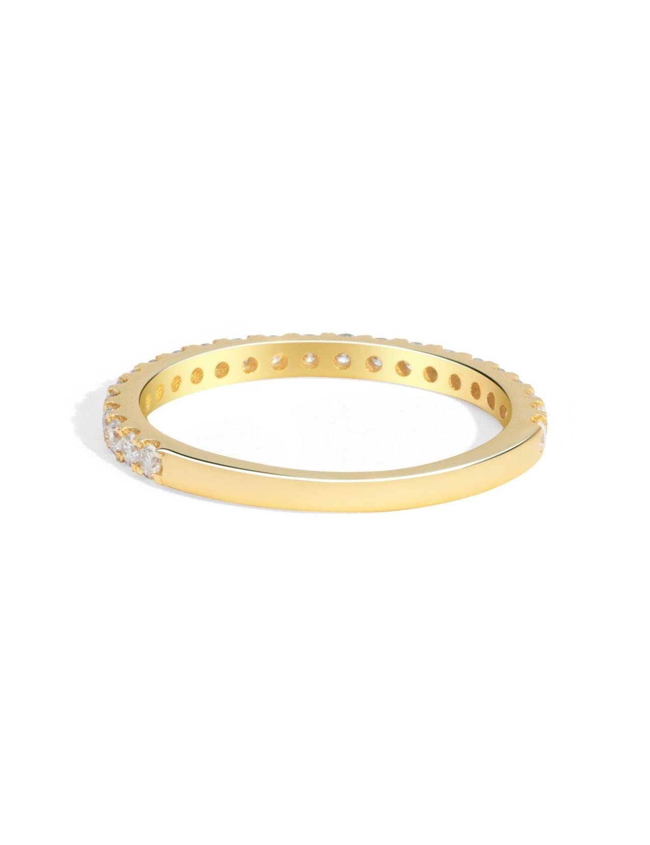 The Halo Yellow Gold Diamond Band - Molten Store