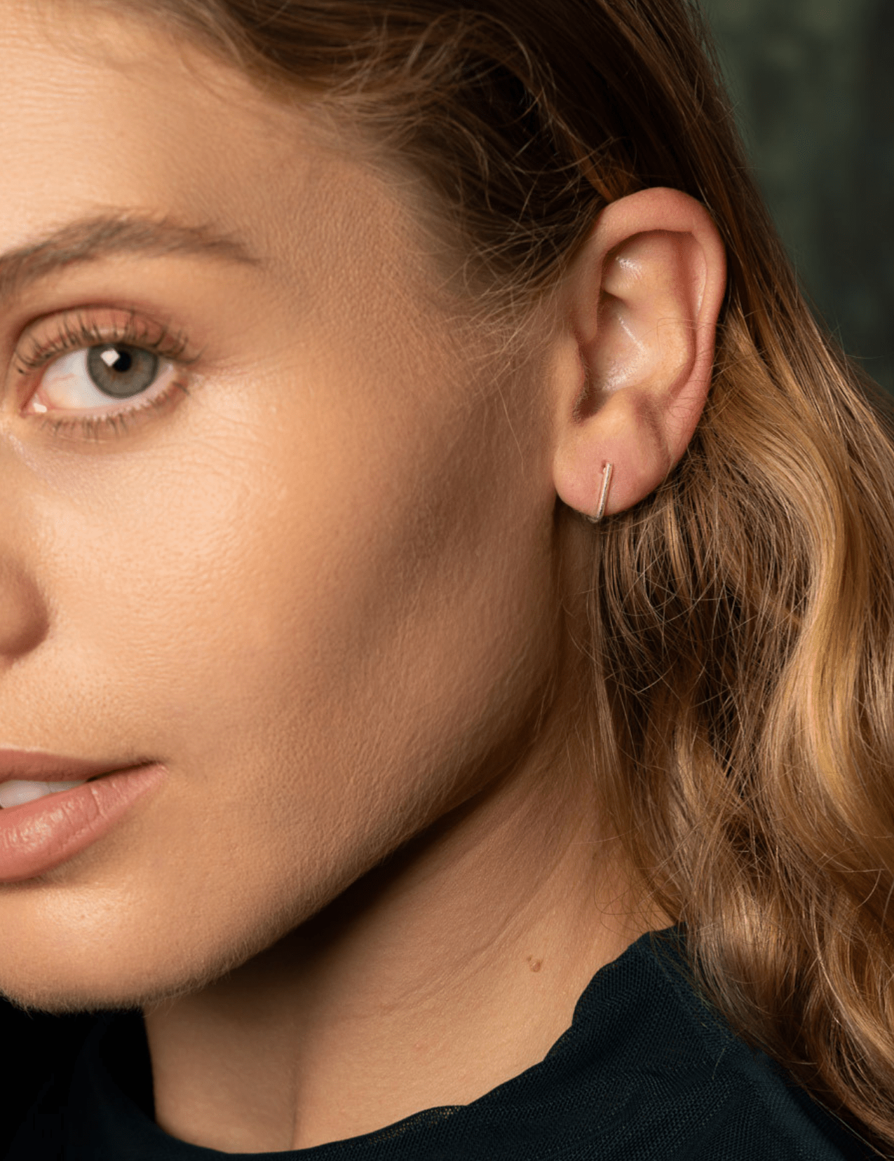 The Harmony Sterling Silver Curved Drop Earrings - Molten Store