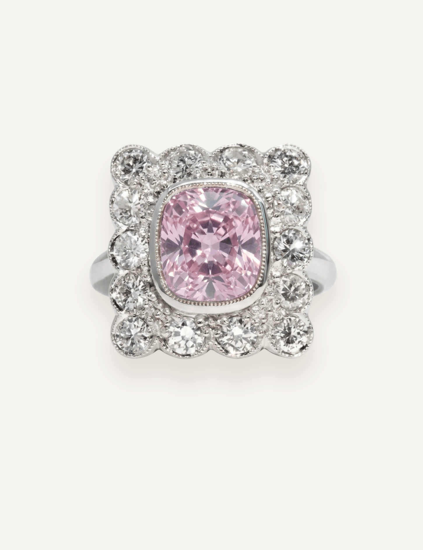 The Hazel Ring with 4.01ct Cushion Plum Spinel - Molten Store