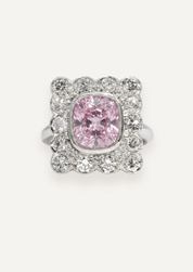 The Hazel Ring with 4.01ct Cushion Plum Spinel - Molten Store