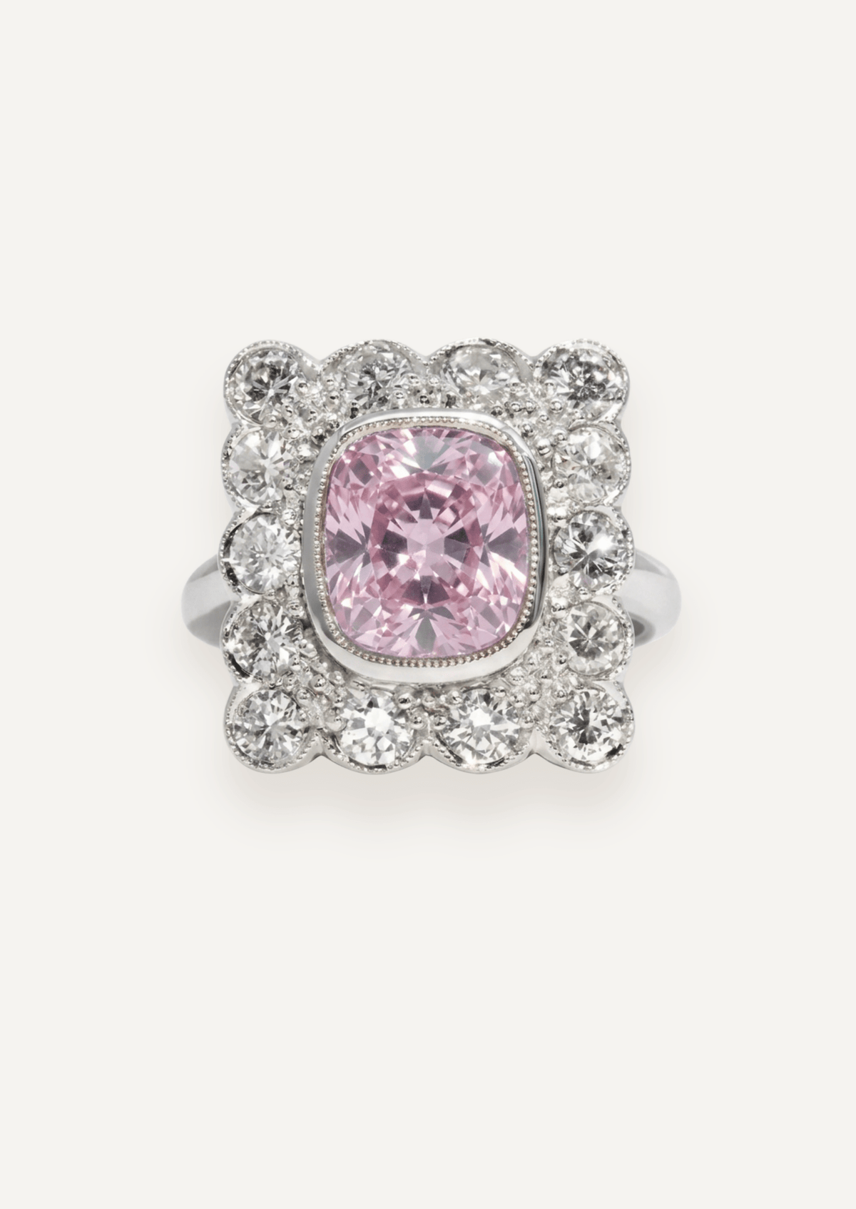 The Hazel Ring with 4.01ct Cushion Plum Spinel - Molten Store