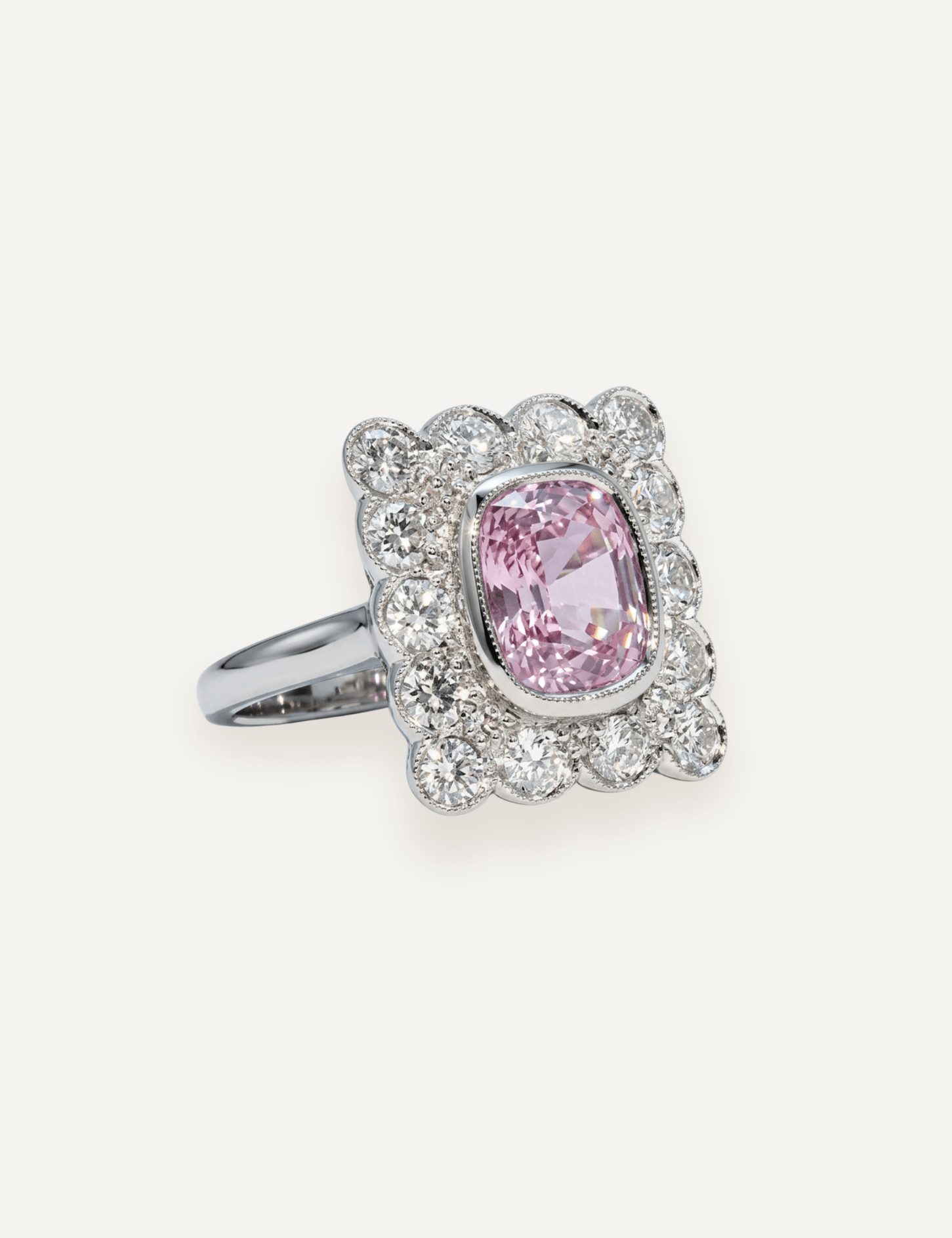 The Hazel Ring with 4.01ct Cushion Plum Spinel - Molten Store
