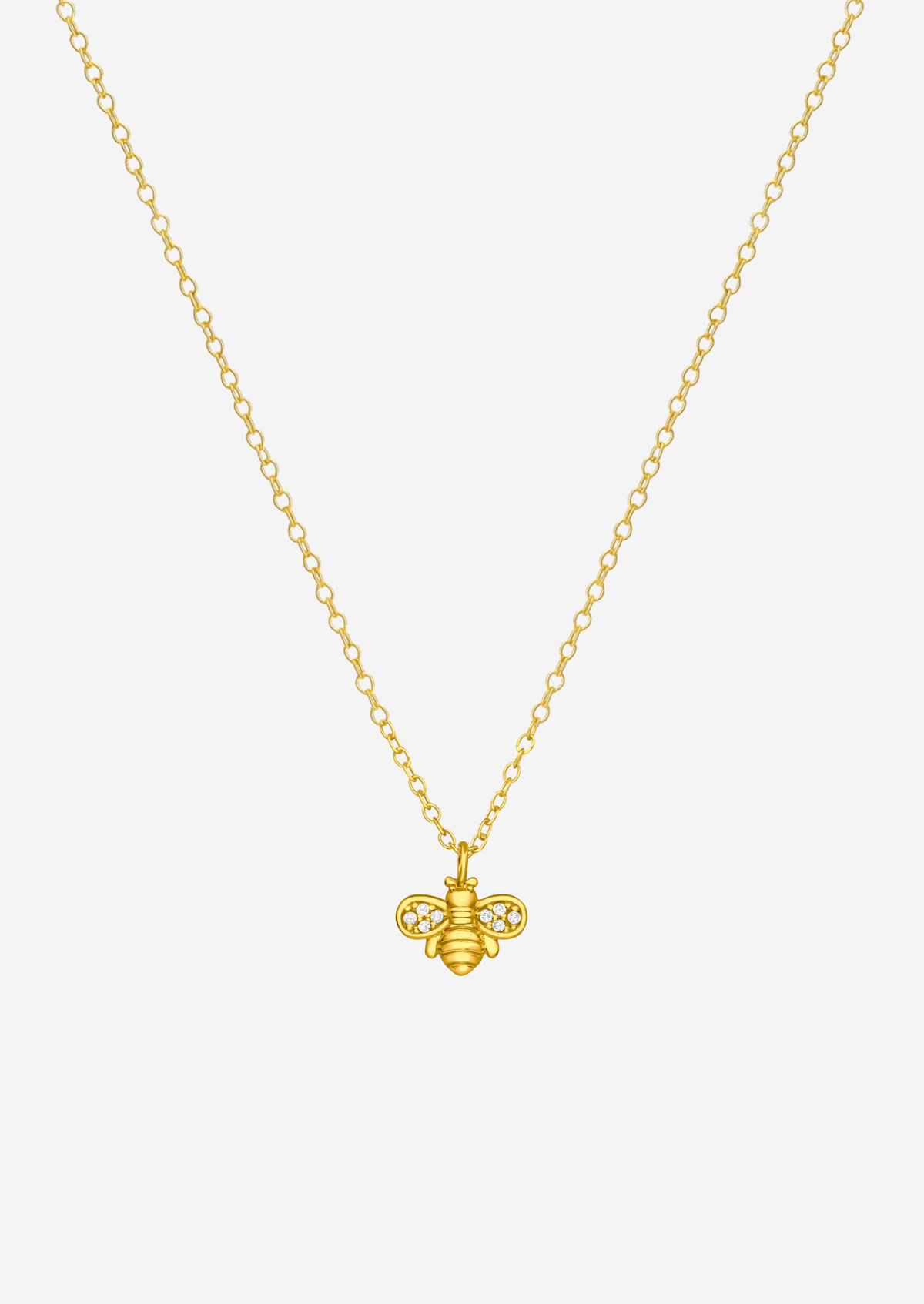 The Honey Bee 14ct Gold Vermeil Pendant Necklace with Birthstone Charm - Molten Store
