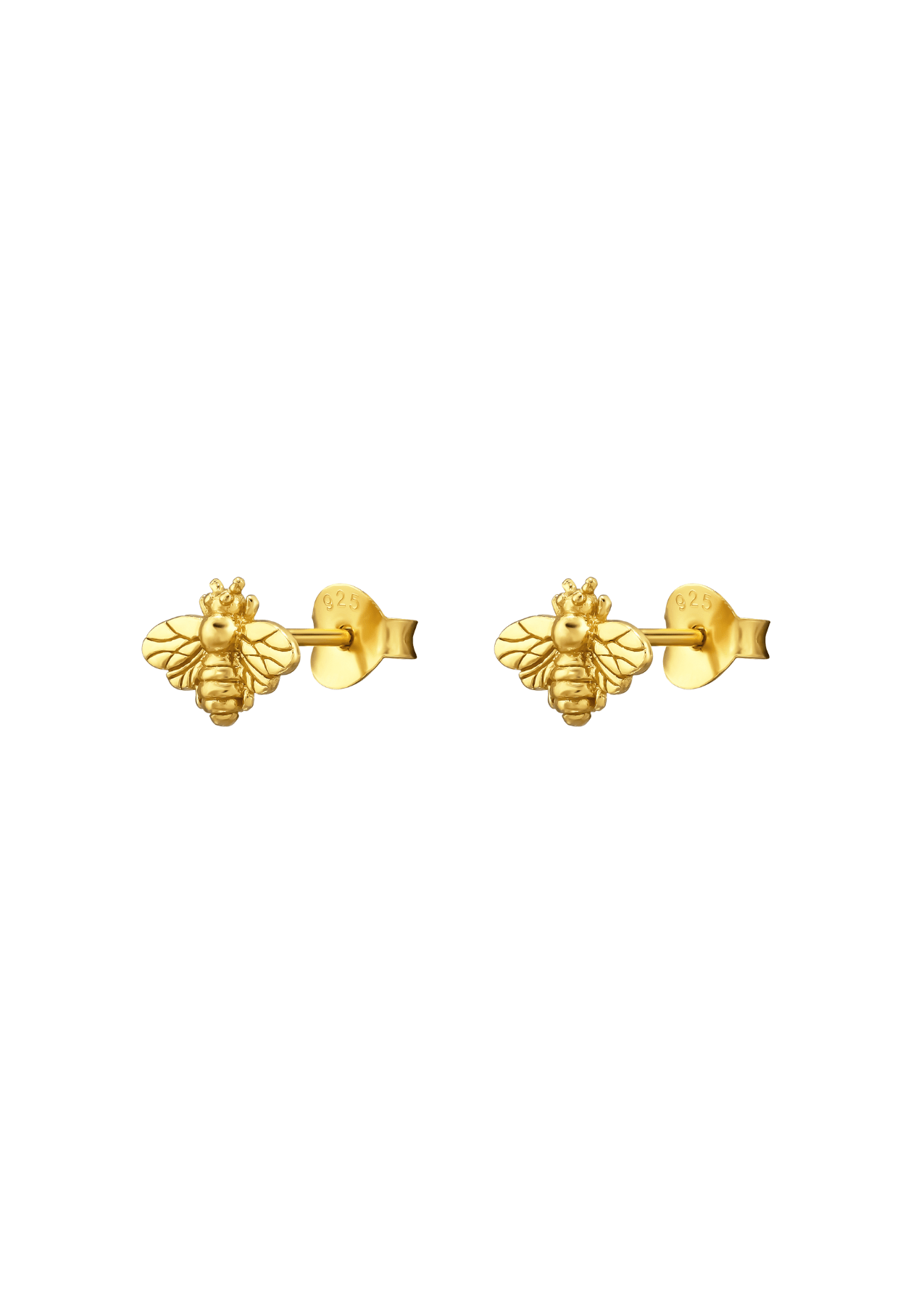 The Honey Bee 14ct Gold Vermeil Stud Earrings - Molten Store