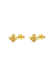 The Honey Bee 14ct Gold Vermeil Stud Earrings - Molten Store