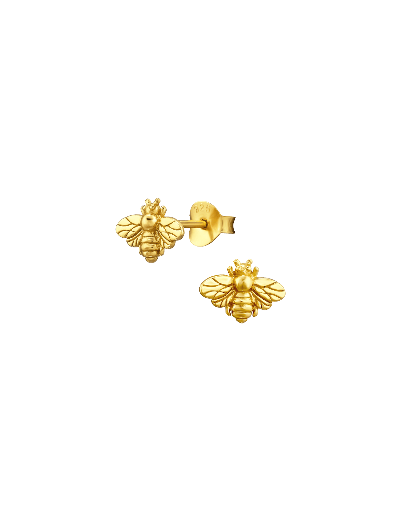 The Honey Bee 14ct Gold Vermeil Stud Earrings - Molten Store