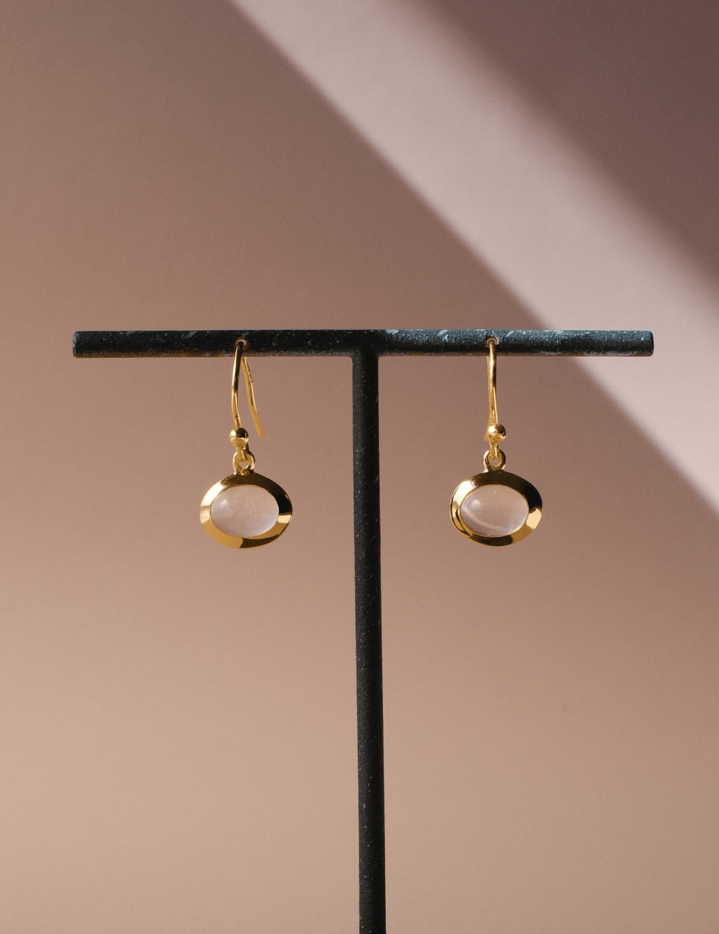 The Hush Gold Vermeil Rose Quartz Earrings - Molten Store