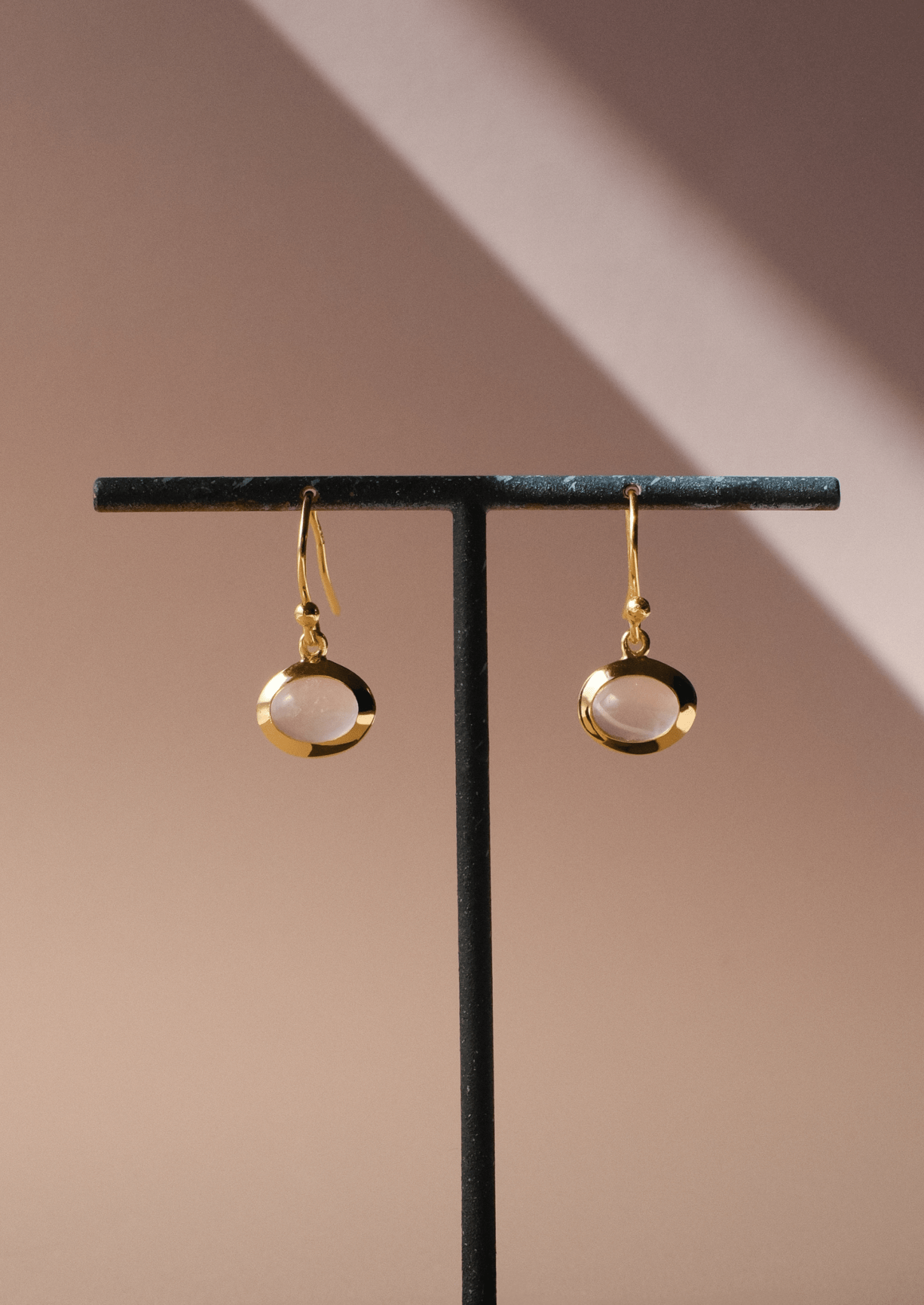 The Hush Gold Vermeil Rose Quartz Earrings - Molten Store