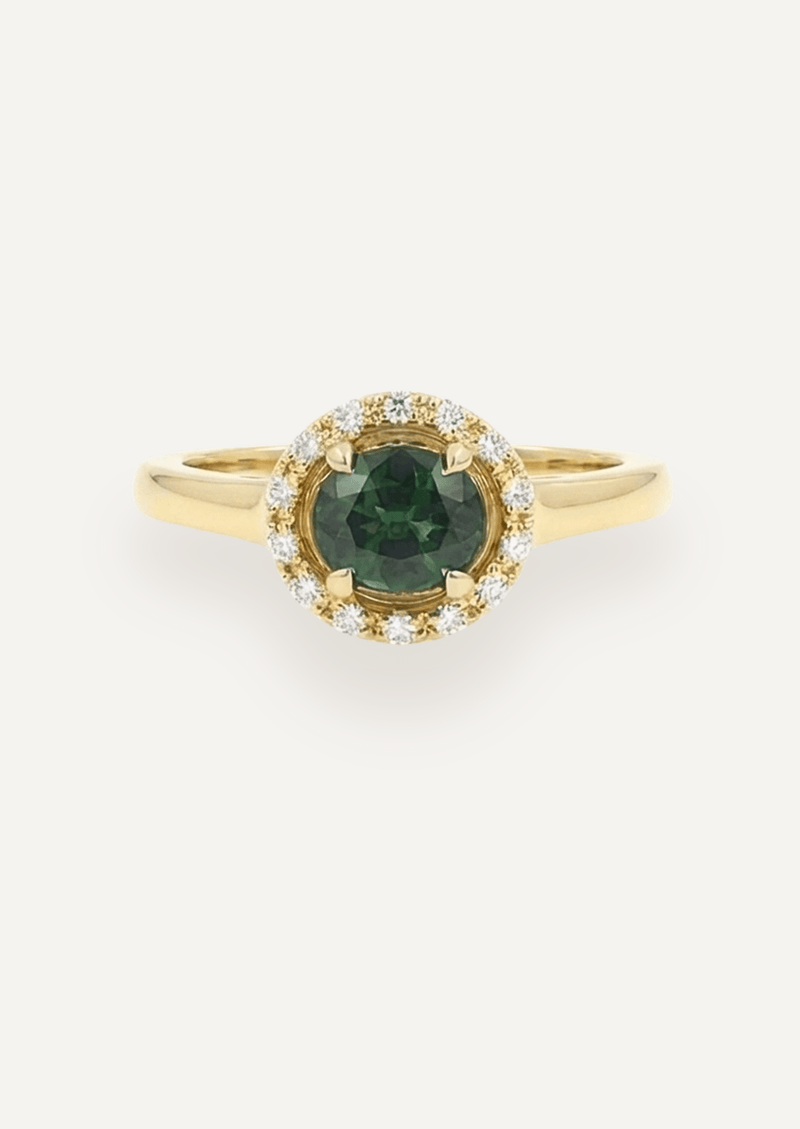 The Iris Ring with 0.98ct Oval Cut Parti Sapphire (1.12ct TCW)