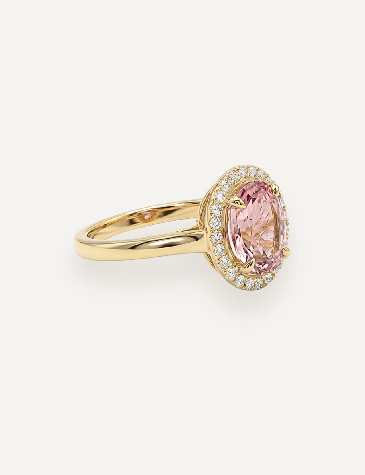 The Iris Ring with 2.30ct Oval Morganite (2.45ct TCW) - Molten Store