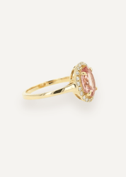 The Iris Ring with 2.30ct Oval Morganite (2.45ct TCW) - Molten Store