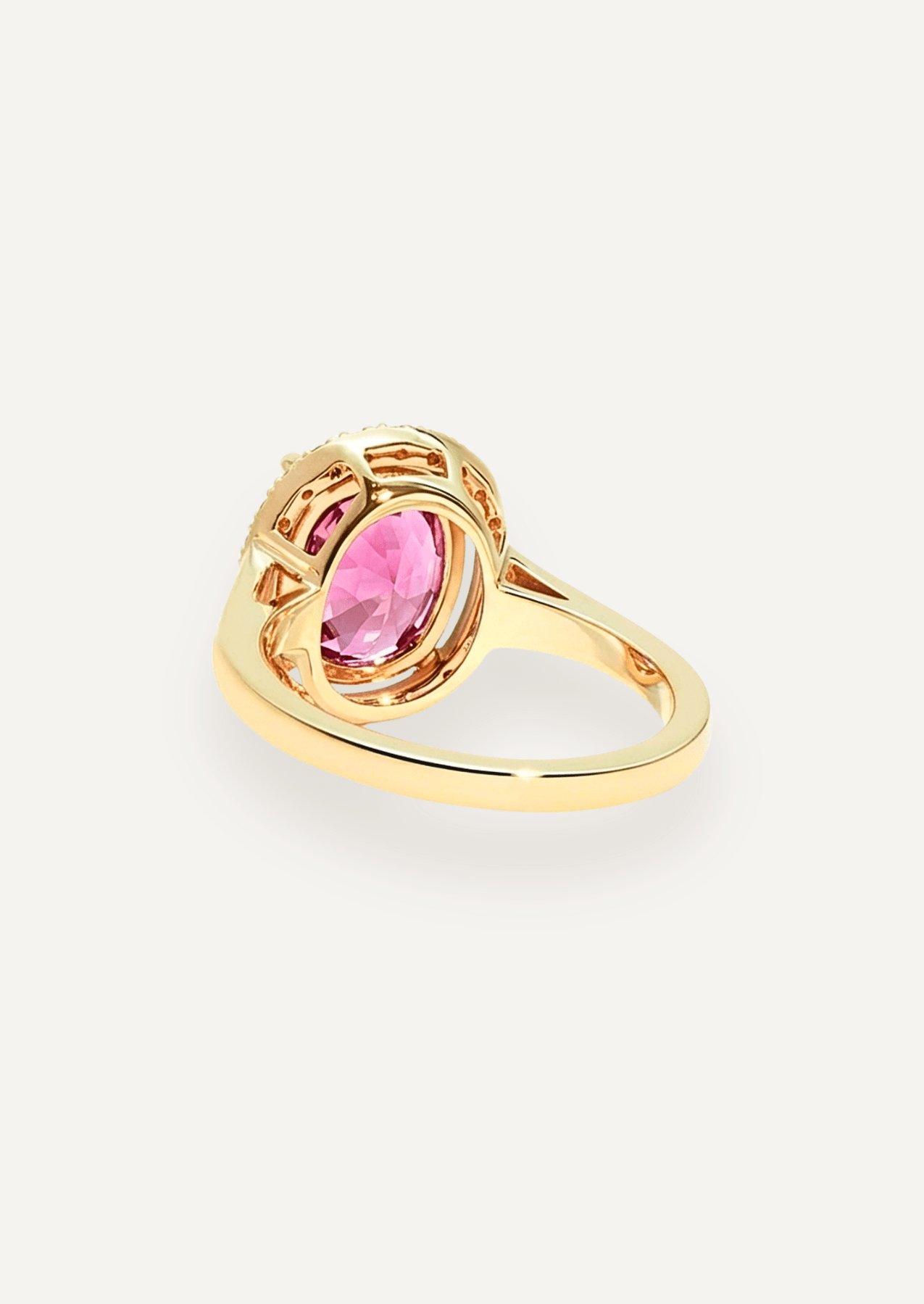 The Iris Ring with 4.4ct Oval Cut Pink Spinel - Molten Store