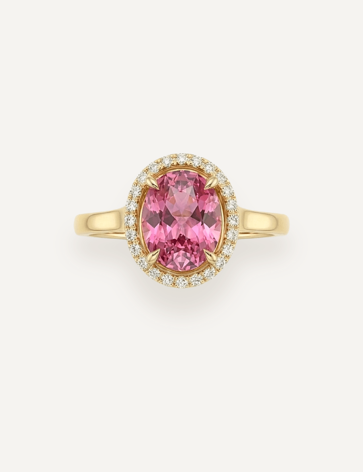 The Iris Ring with 4.4ct Oval Cut Pink Spinel - Molten Store