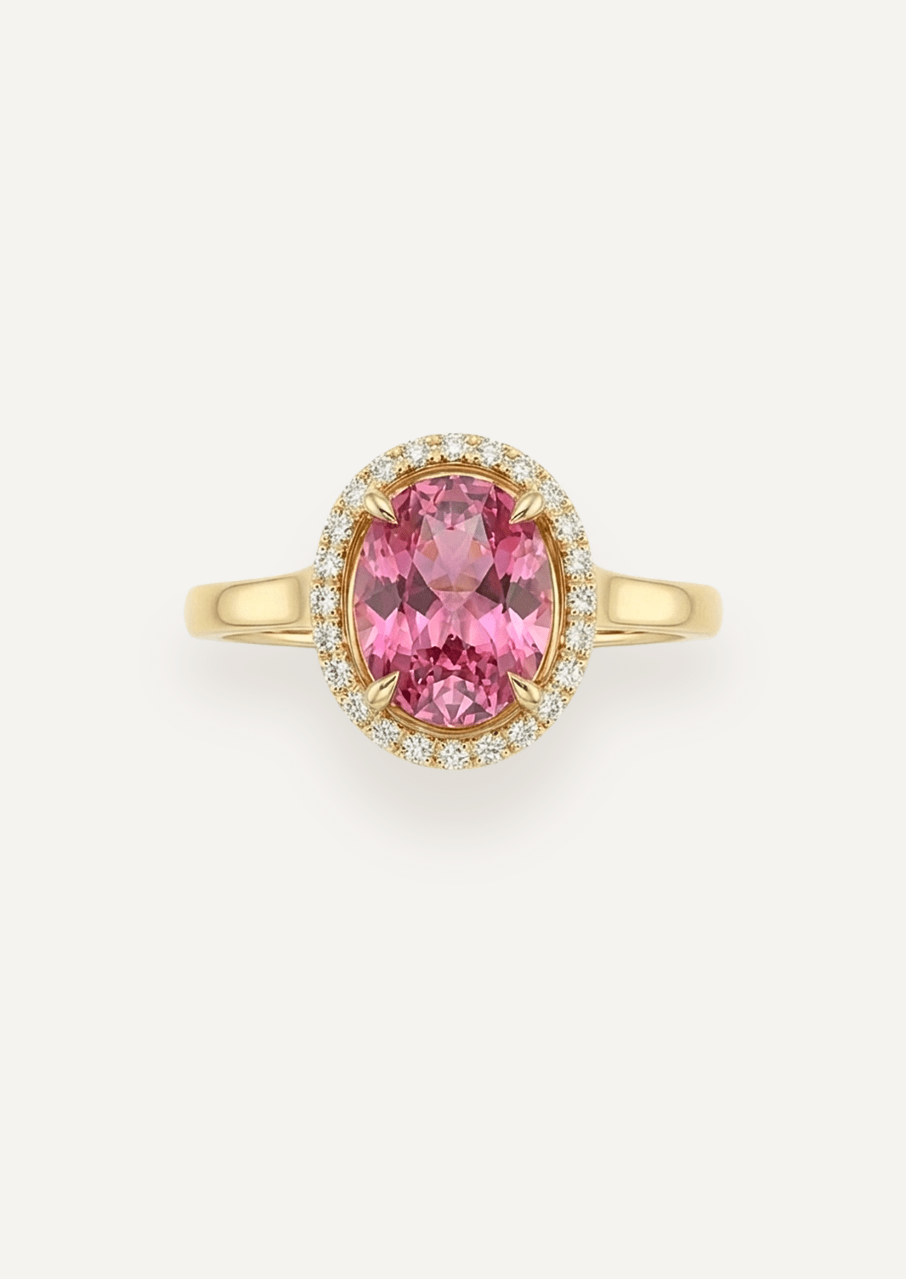 The Iris Ring with 4.4ct Oval Cut Pink Spinel - Molten Store