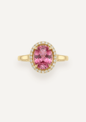 The Iris Ring with 4.4ct Oval Cut Pink Spinel - Molten Store