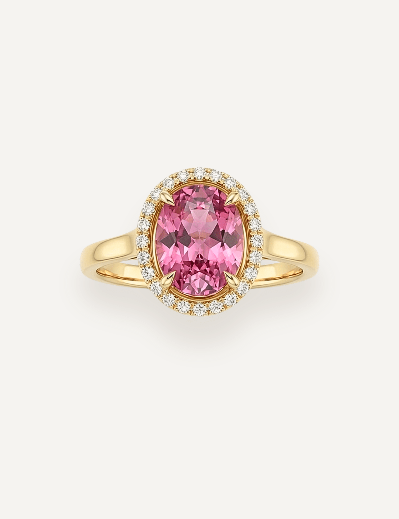 The Iris Ring with 4.4ct Oval Cut Pink Spinel - Molten Store