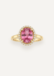 The Iris Ring with 4.4ct Oval Cut Pink Spinel - Molten Store