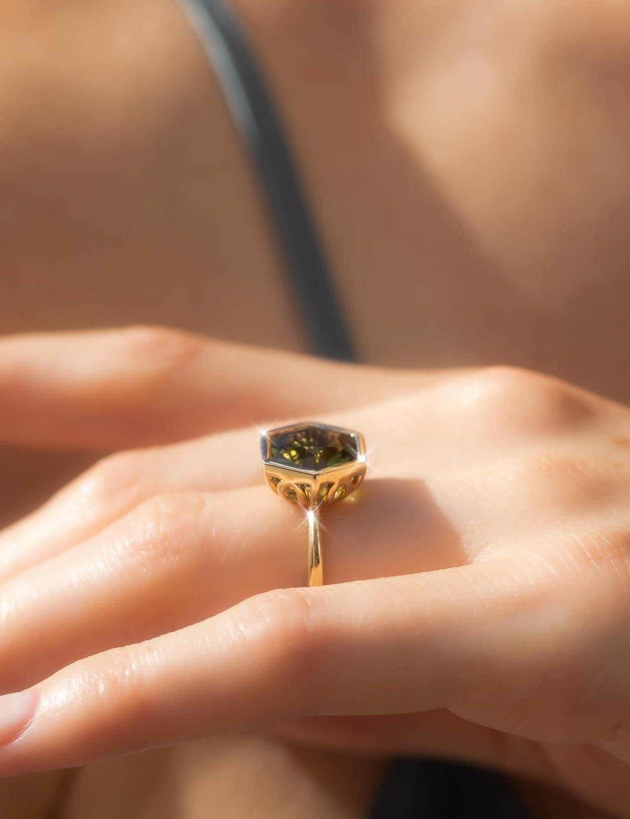 The Isabel Ring with 4.51ct Hexagon Tourmaline - Molten Store