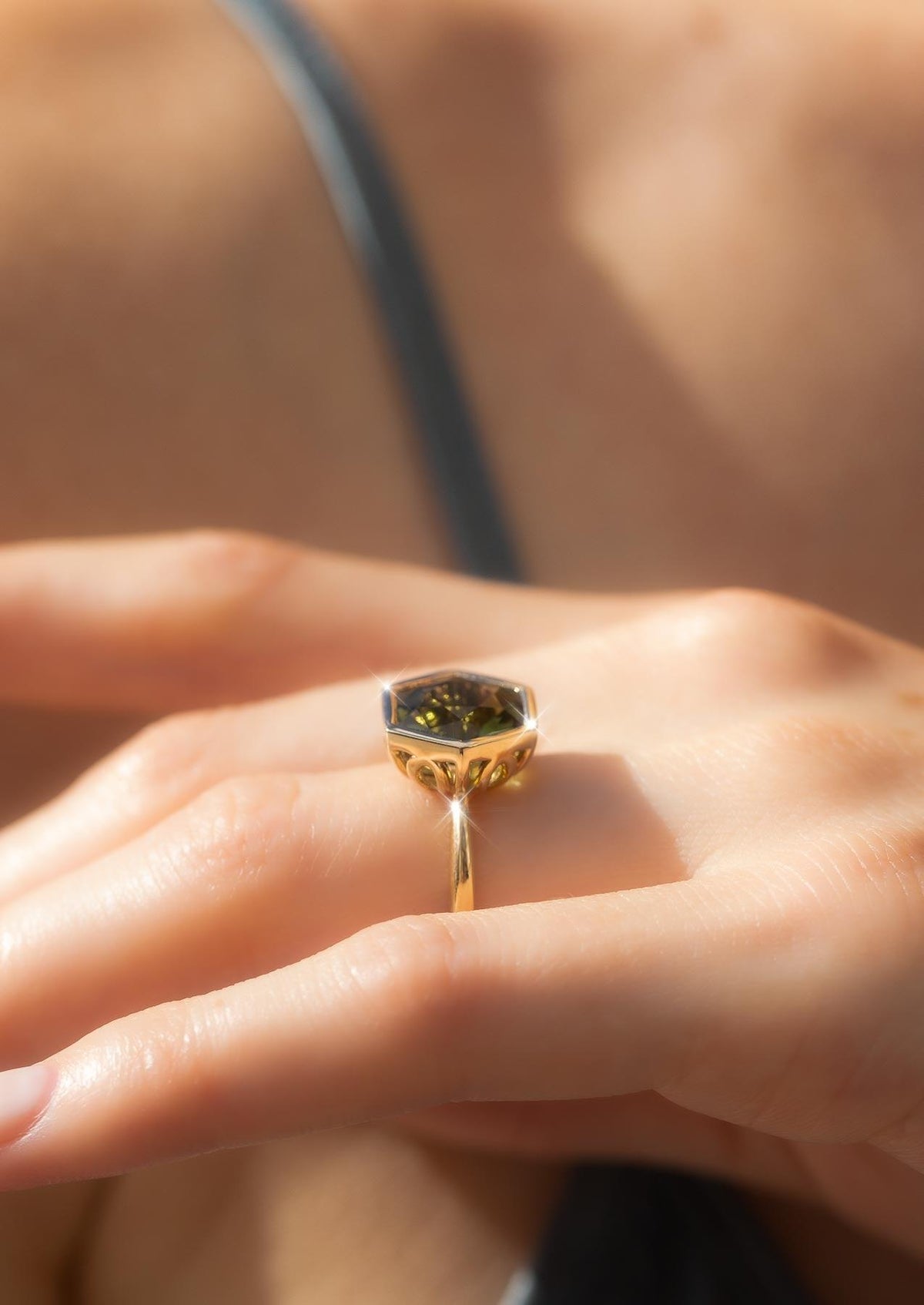 The Isabel Ring with 4.51ct Hexagon Tourmaline - Molten Store