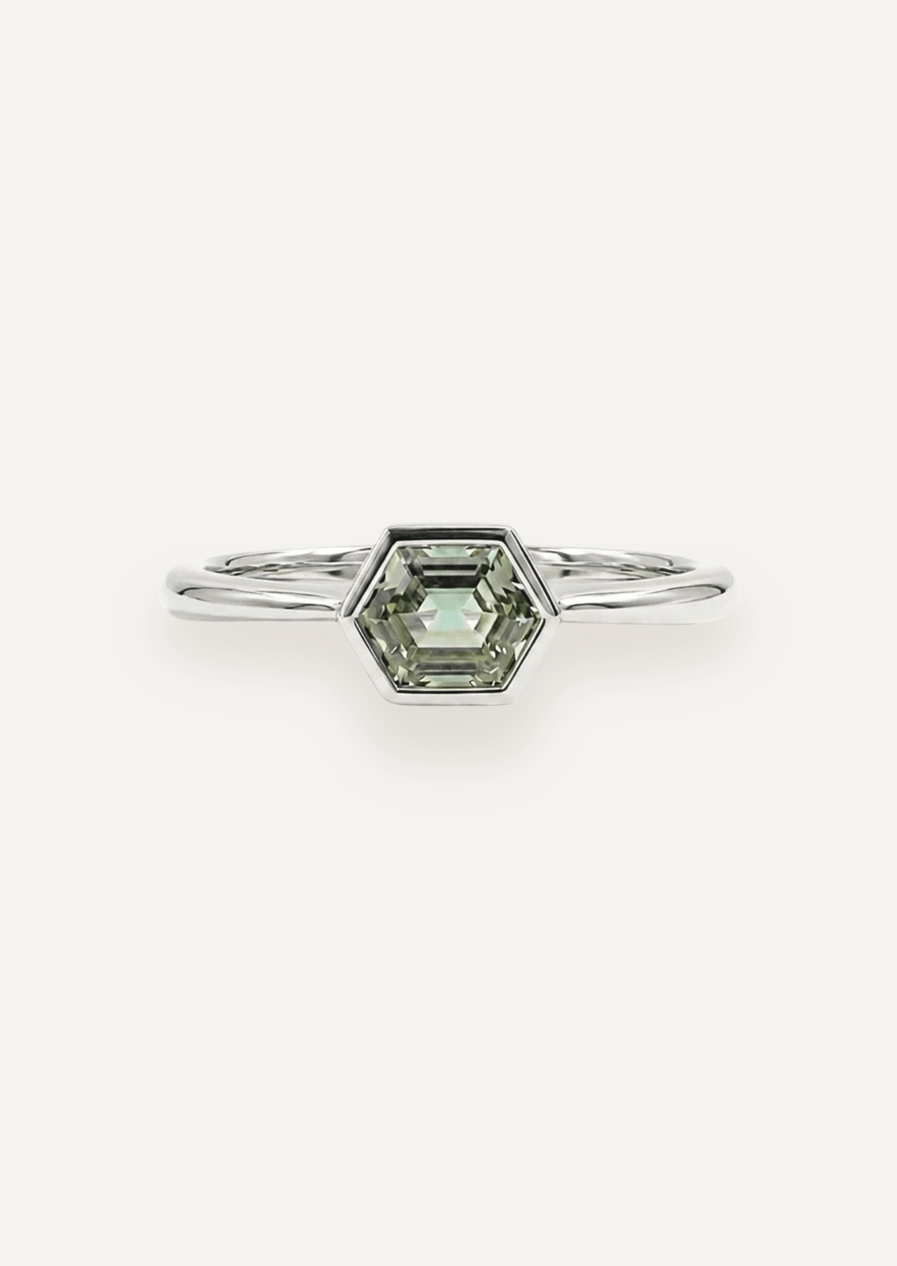 The Isabel Ring with Hexagon Cut Green Sapphire - Molten Store