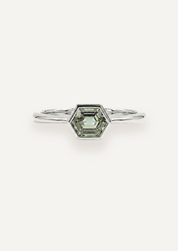 The Isabel Ring with Hexagon Cut Green Sapphire - Molten Store