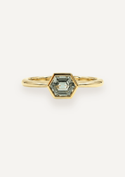 The Isabel Ring with Hexagon Cut Green Sapphire - Molten Store