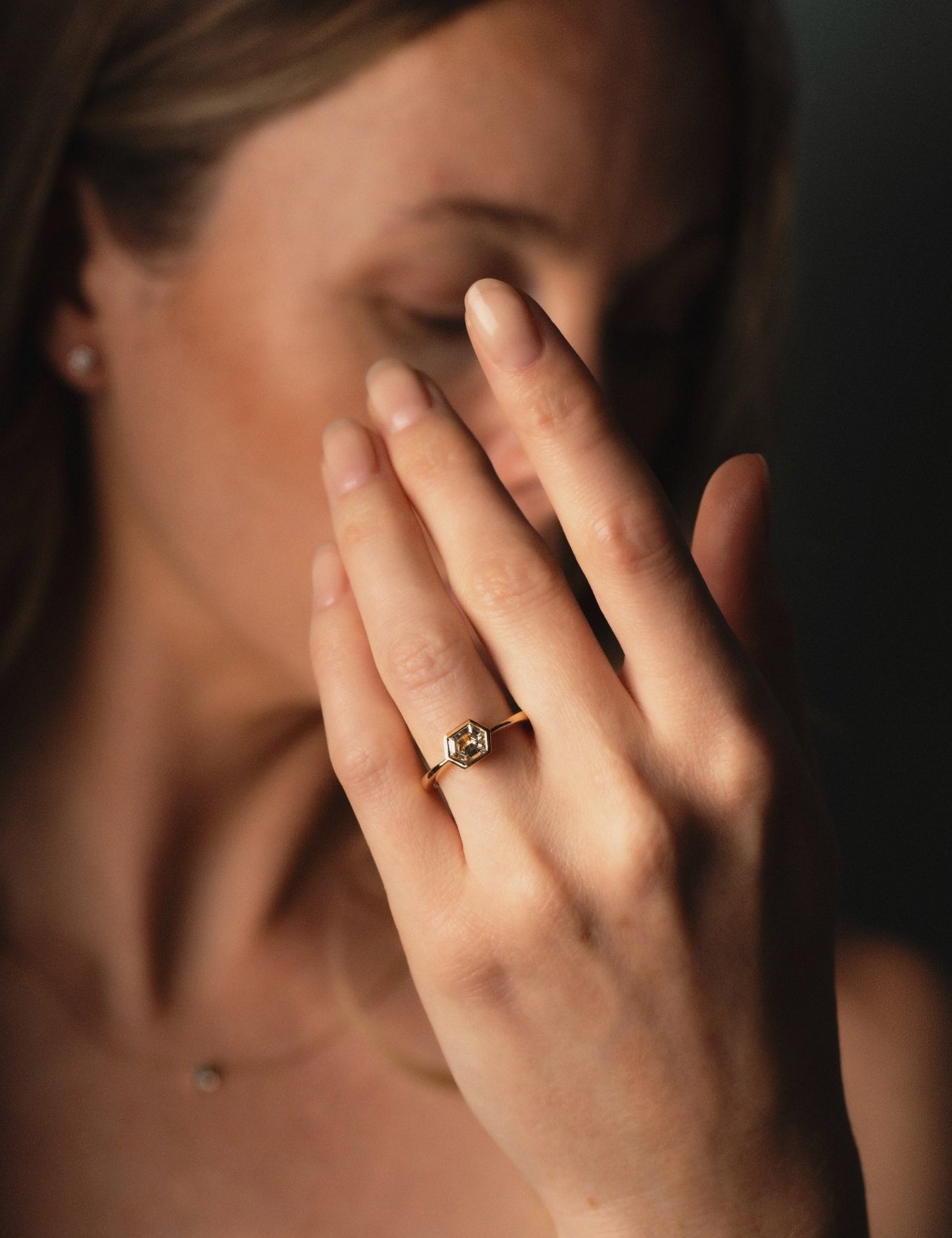The Isabel Ring with Hexagon Cut Green Sapphire - Molten Store