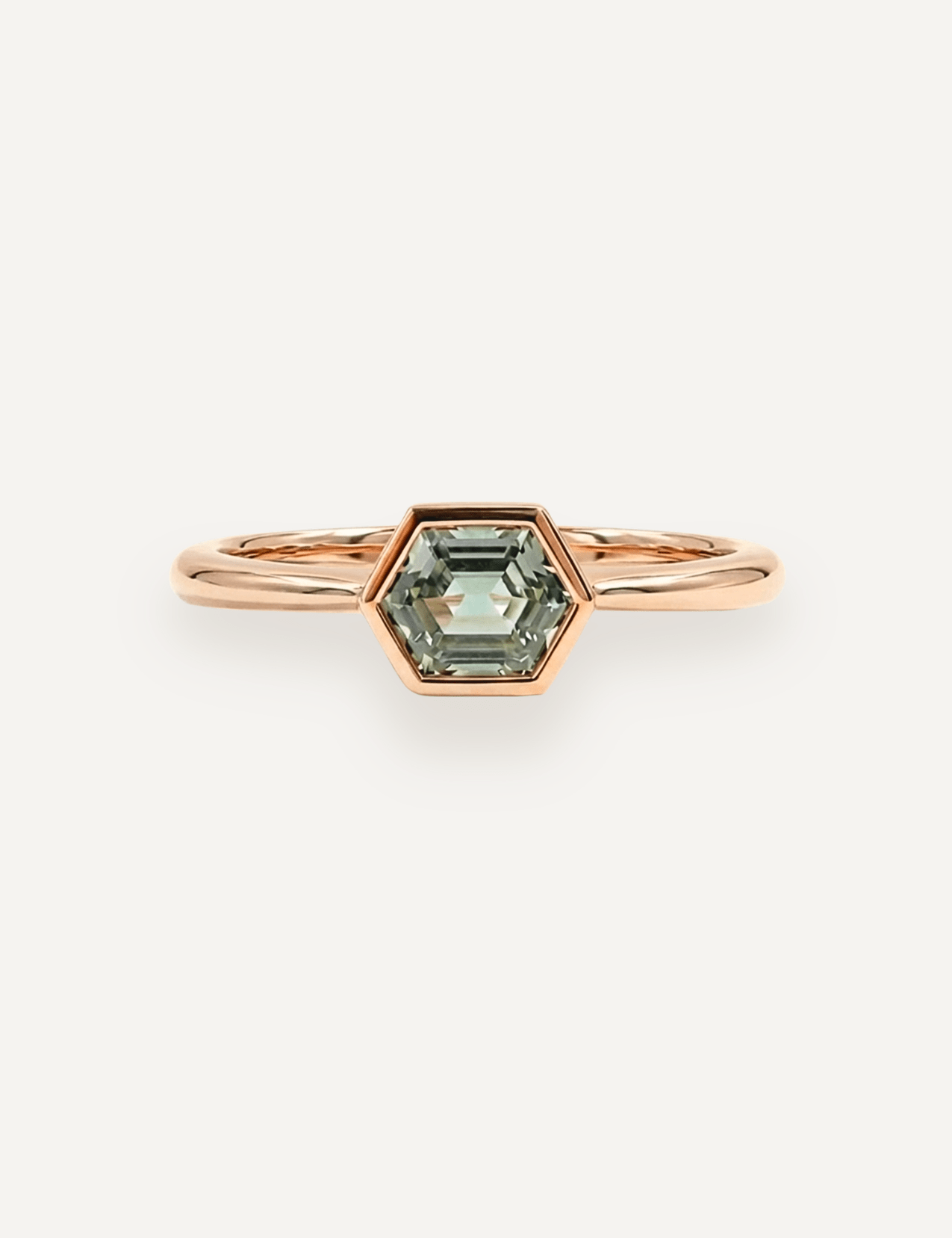 The Isabel Ring with Hexagon Cut Green Sapphire - Molten Store